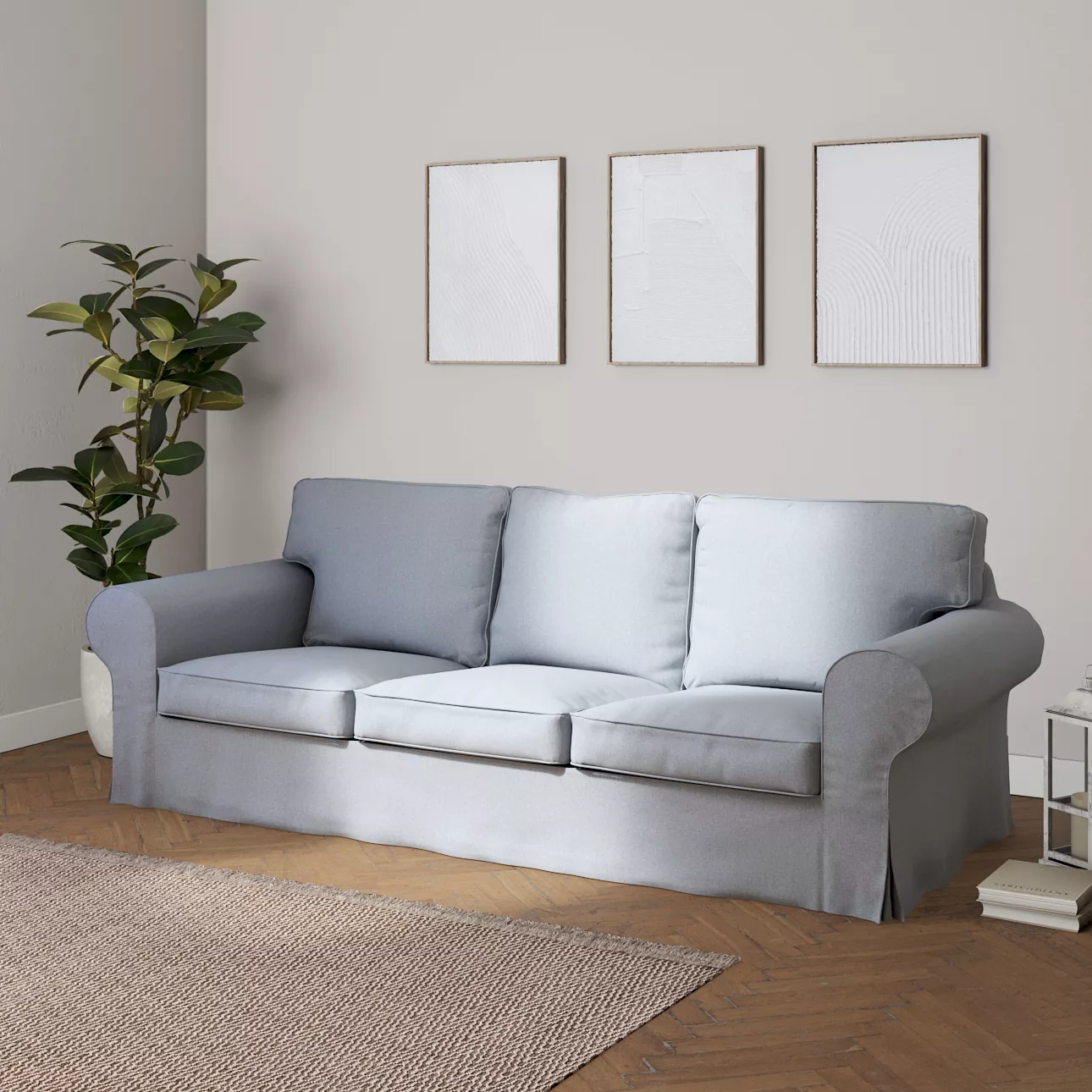 Bezug für Ektorp 3-Sitzer Schlafsofa, neues Modell (2013), steingrau, 40cm günstig online kaufen