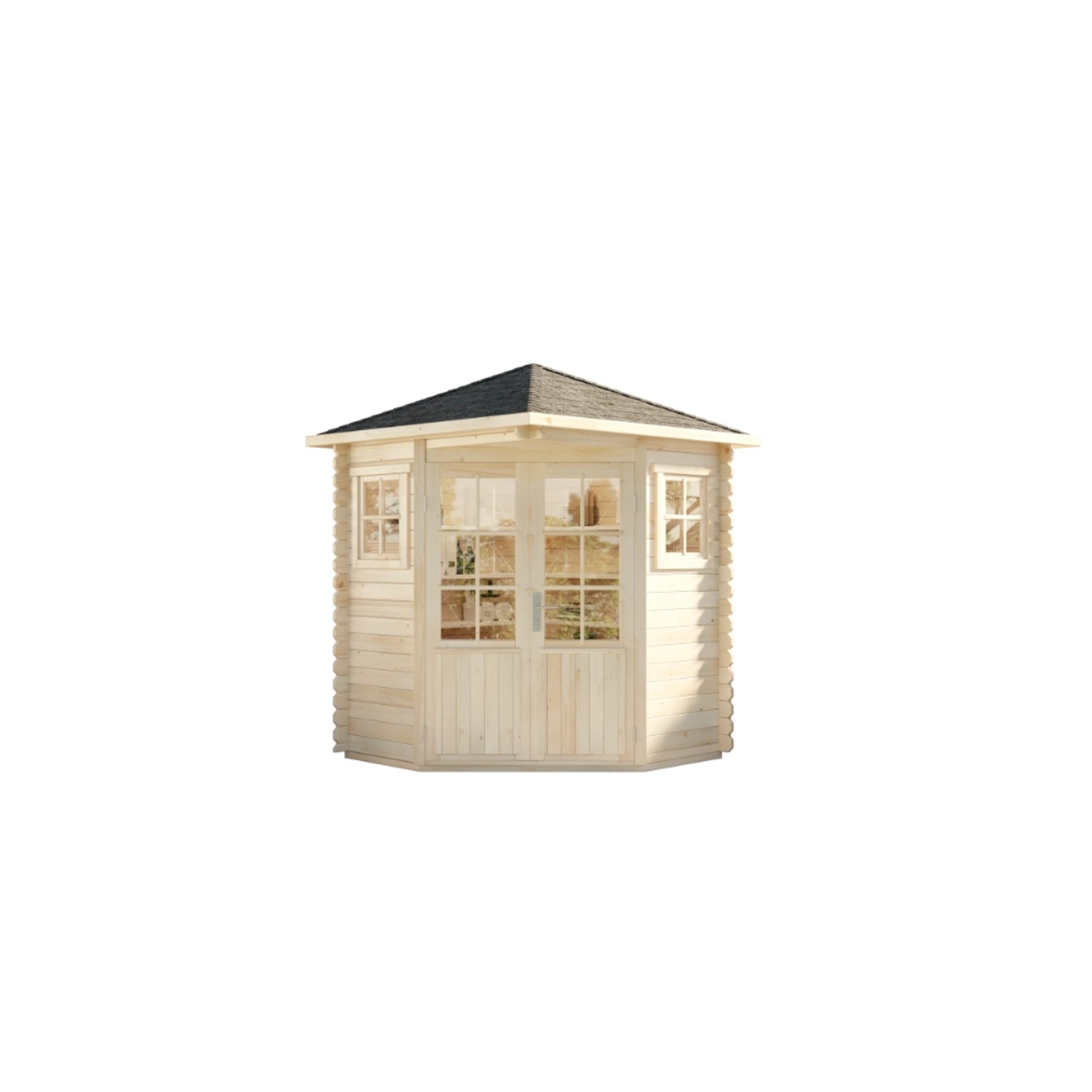 Alpholz Premium Gartenhaus-Set 5-Eck Sunny 2x2m inkl. Boden & Dach & Aufbau günstig online kaufen
