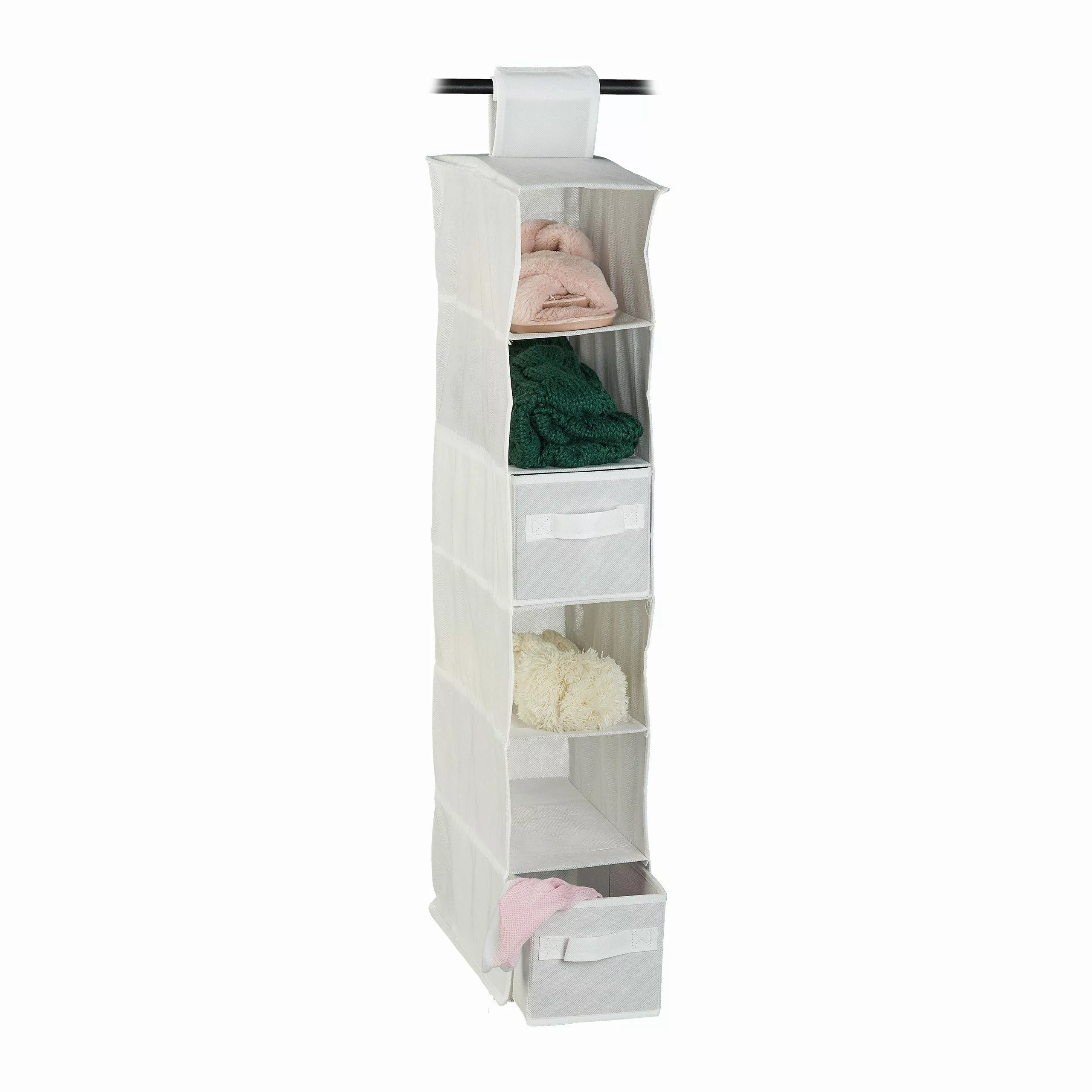 relaxdays Hängeaufbewahrung Hängeregal für Kleiderschrank, Weiß günstig online kaufen