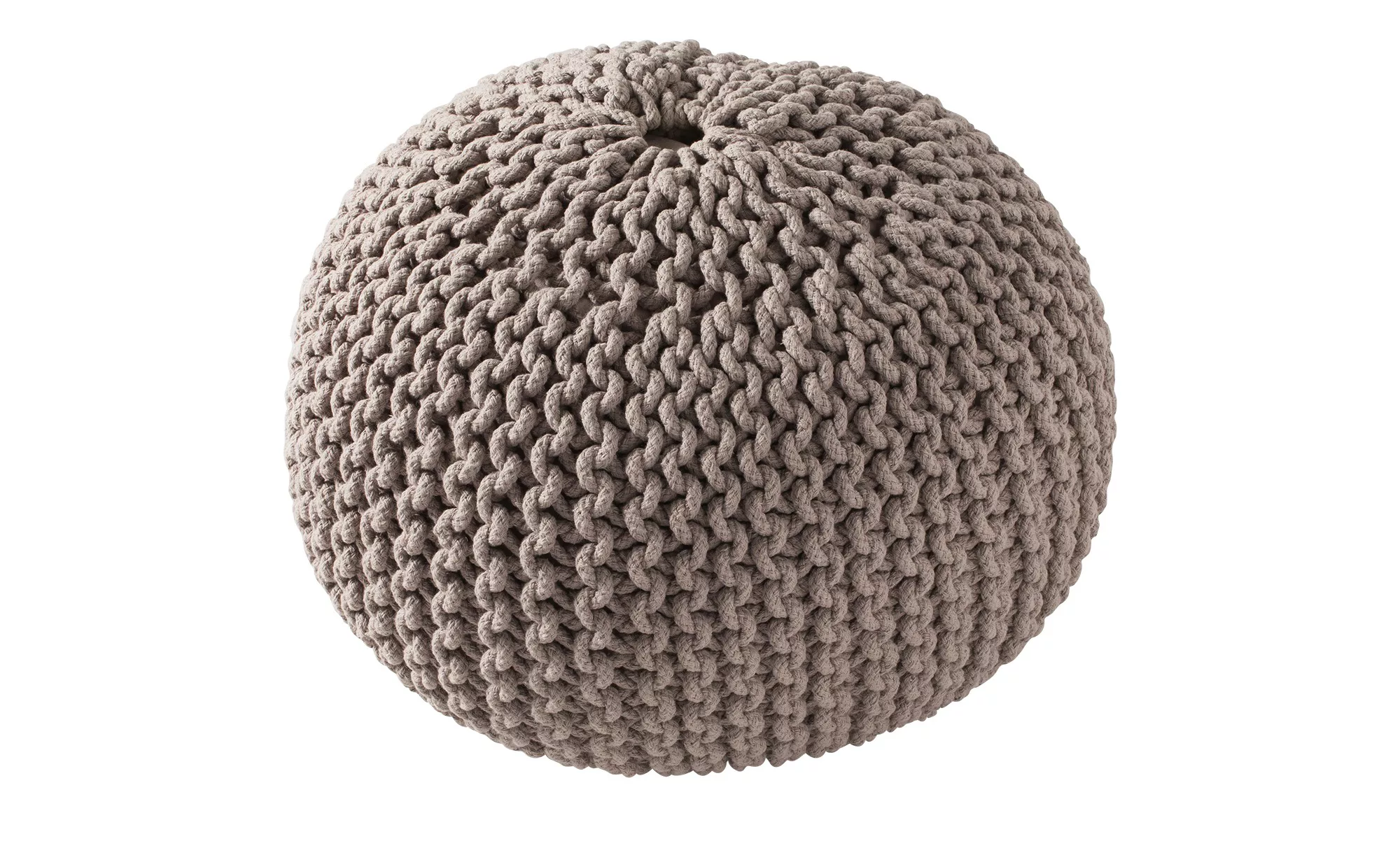 HOME STORY Strickpouf ¦ beige ¦ Maße (cm): H: 38  Ø: 50 Dekokissen & Decken günstig online kaufen