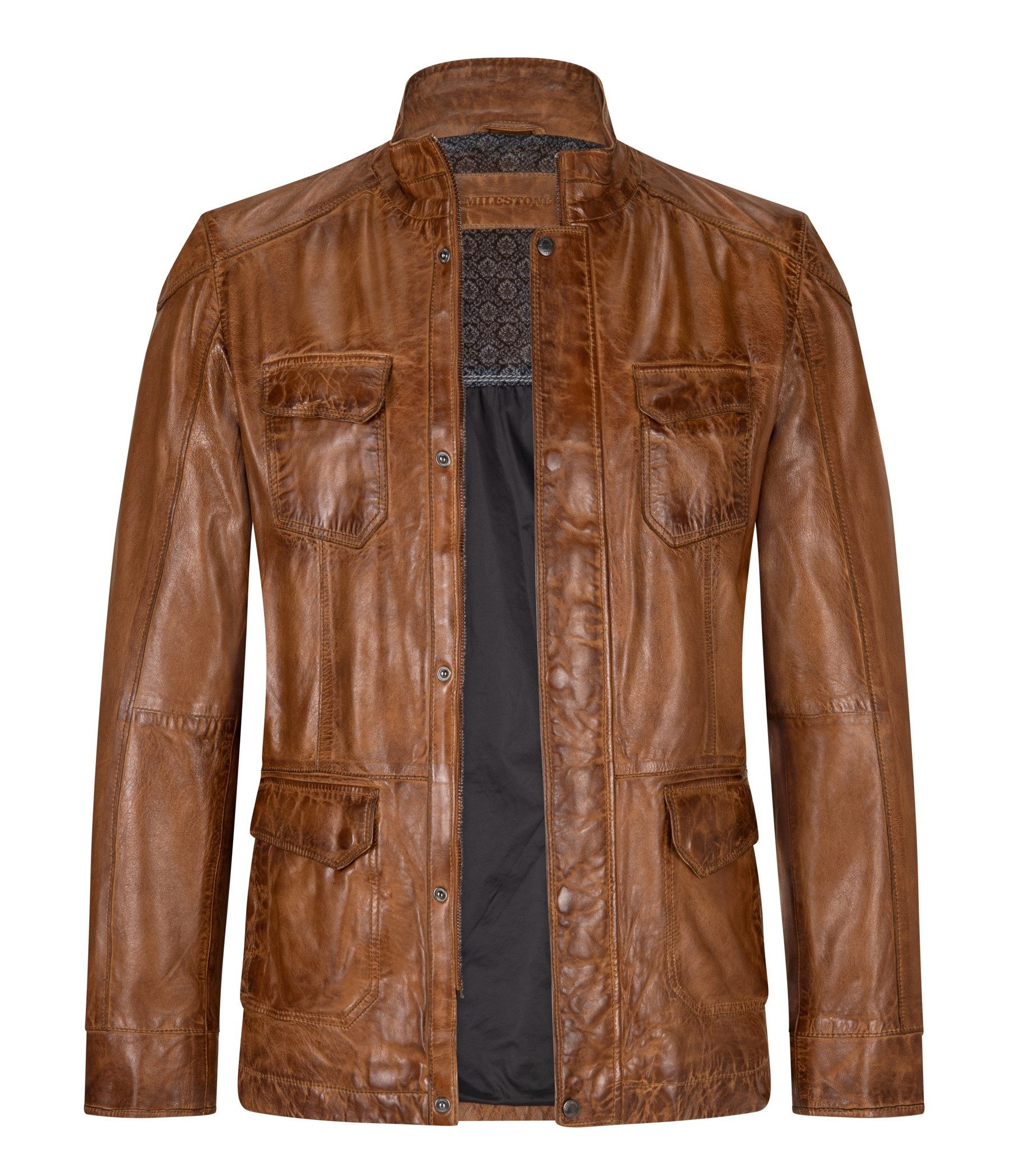 Milestone Lederjacke MS-Jose längere Herren Fieldjacket günstig online kaufen