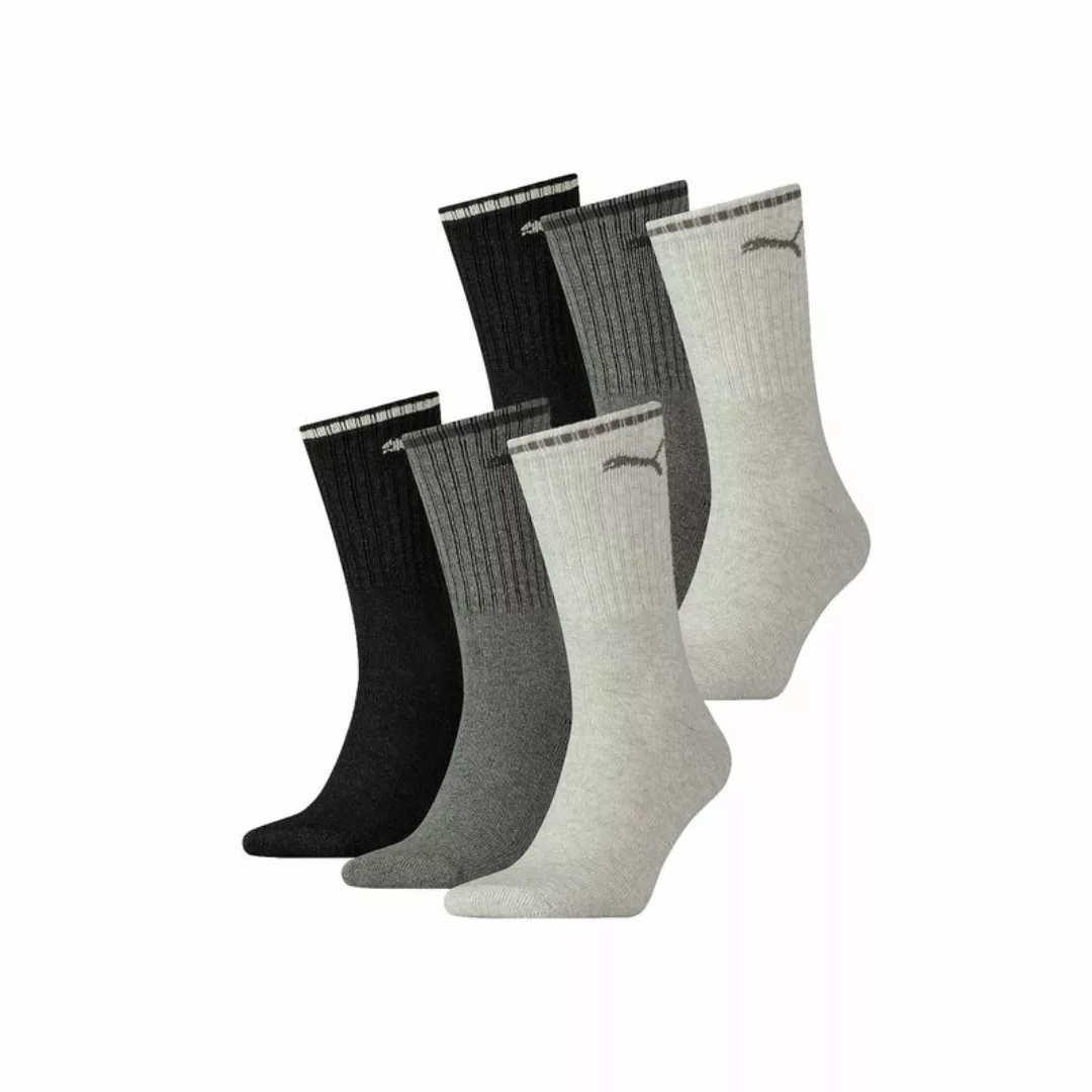 PUMA 12er Pack Unisex Socken - Sport Crew Stripe - (4x 3Paar) Anthrazit/Gra günstig online kaufen