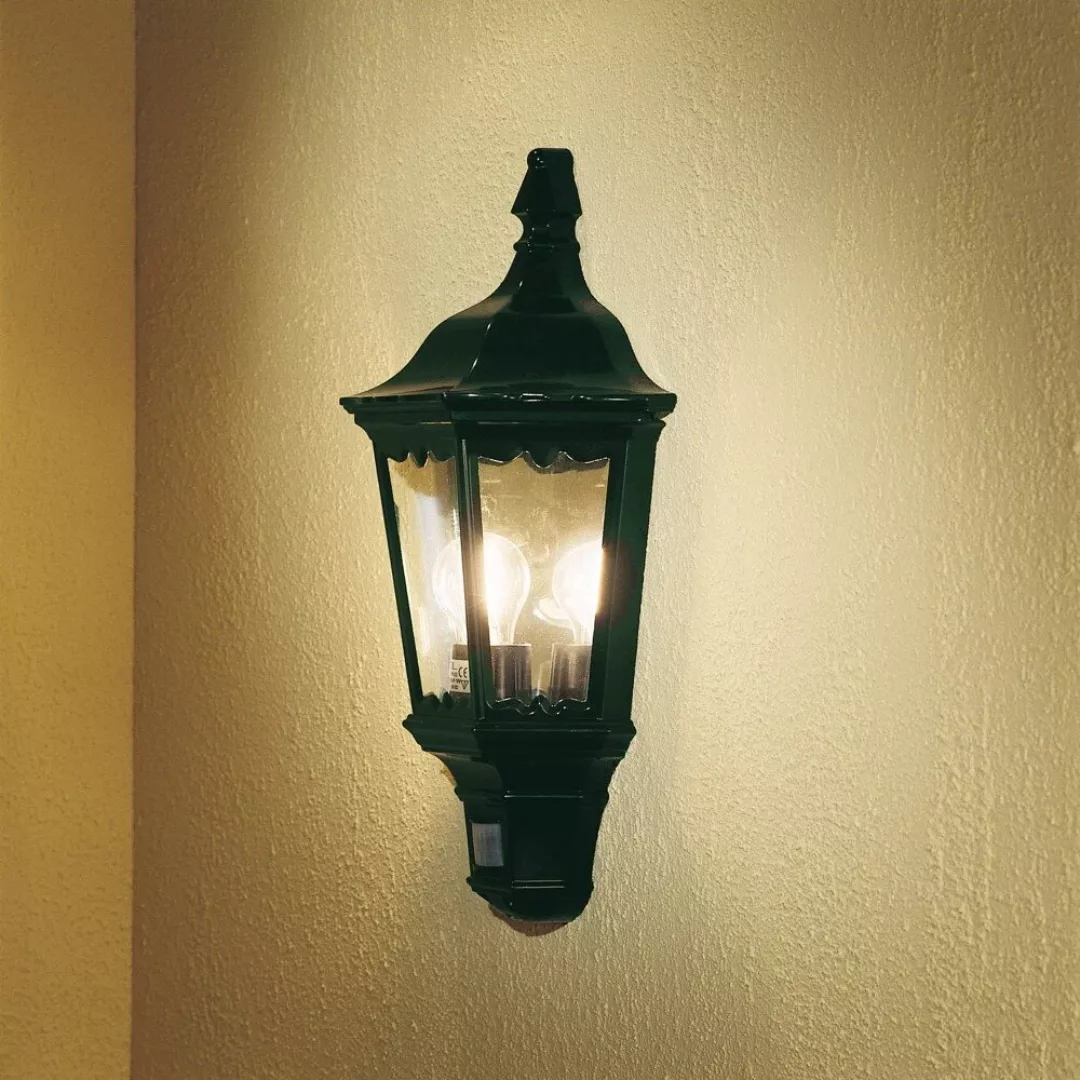 Außenwandlampe Firenze Halbschale, Sensor, schwarz günstig online kaufen