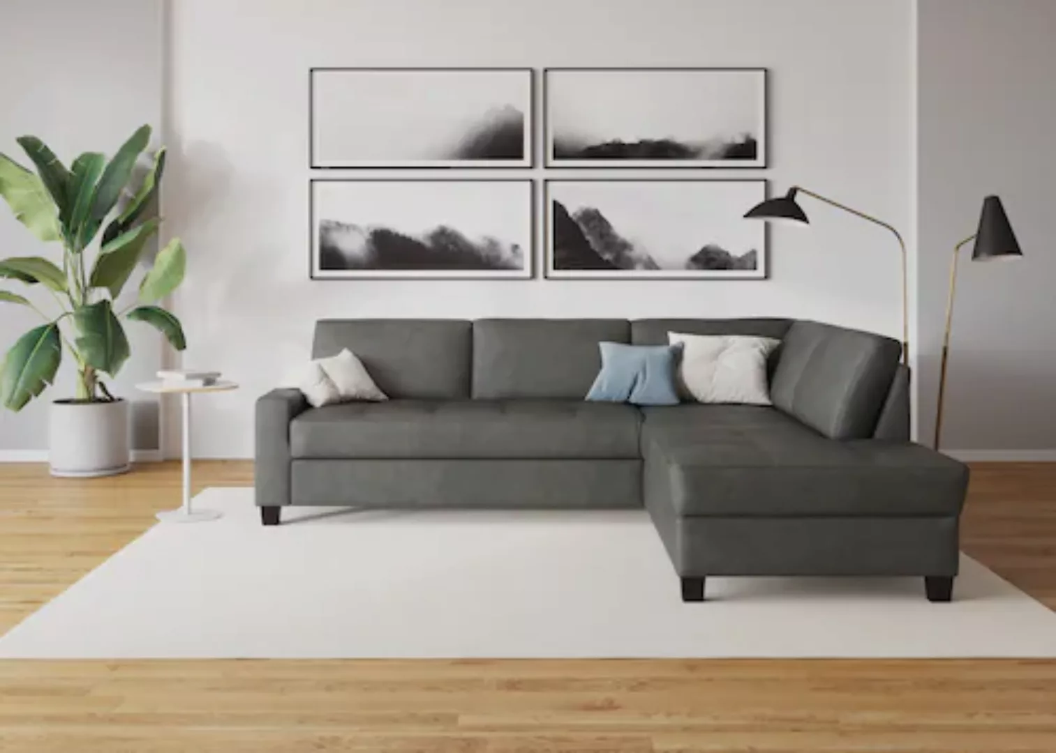 DOMO collection Ecksofa "Florentina L-Form", wahlweise mit Bettfunktion, mi günstig online kaufen