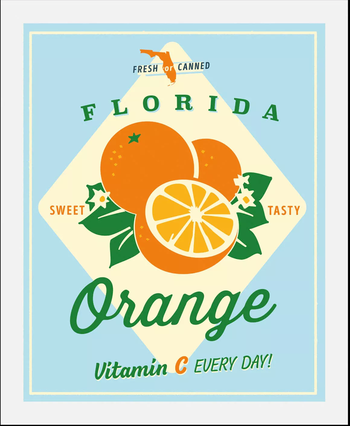 queence Bild "Florida Orange", Obst-Obst Bilder-Essen-Lebensmittel-Kunst-Ab günstig online kaufen