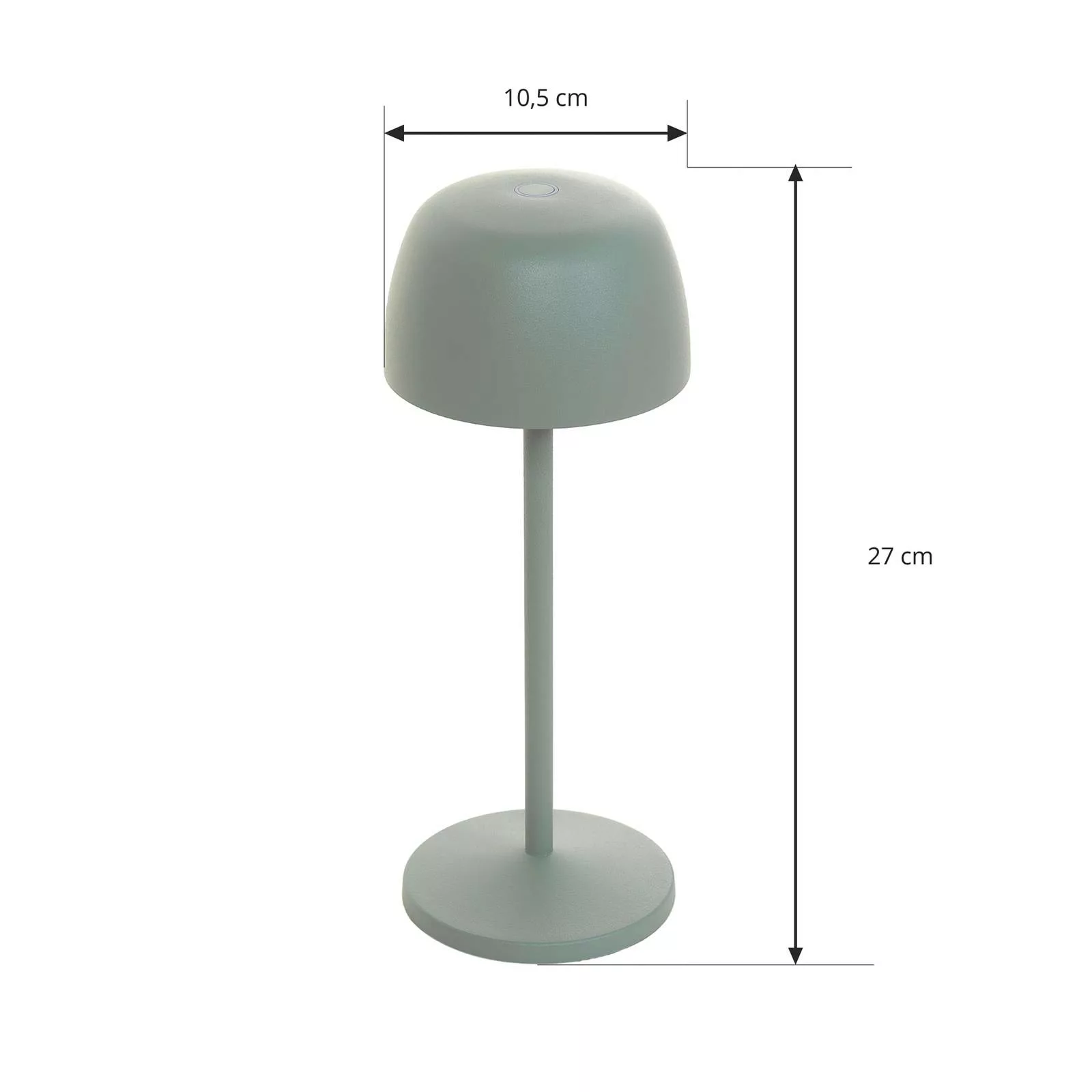 Lindby LED-Akku-Tischleuchte Arietty, grün, Alu, Ø 10,5 cm günstig online kaufen