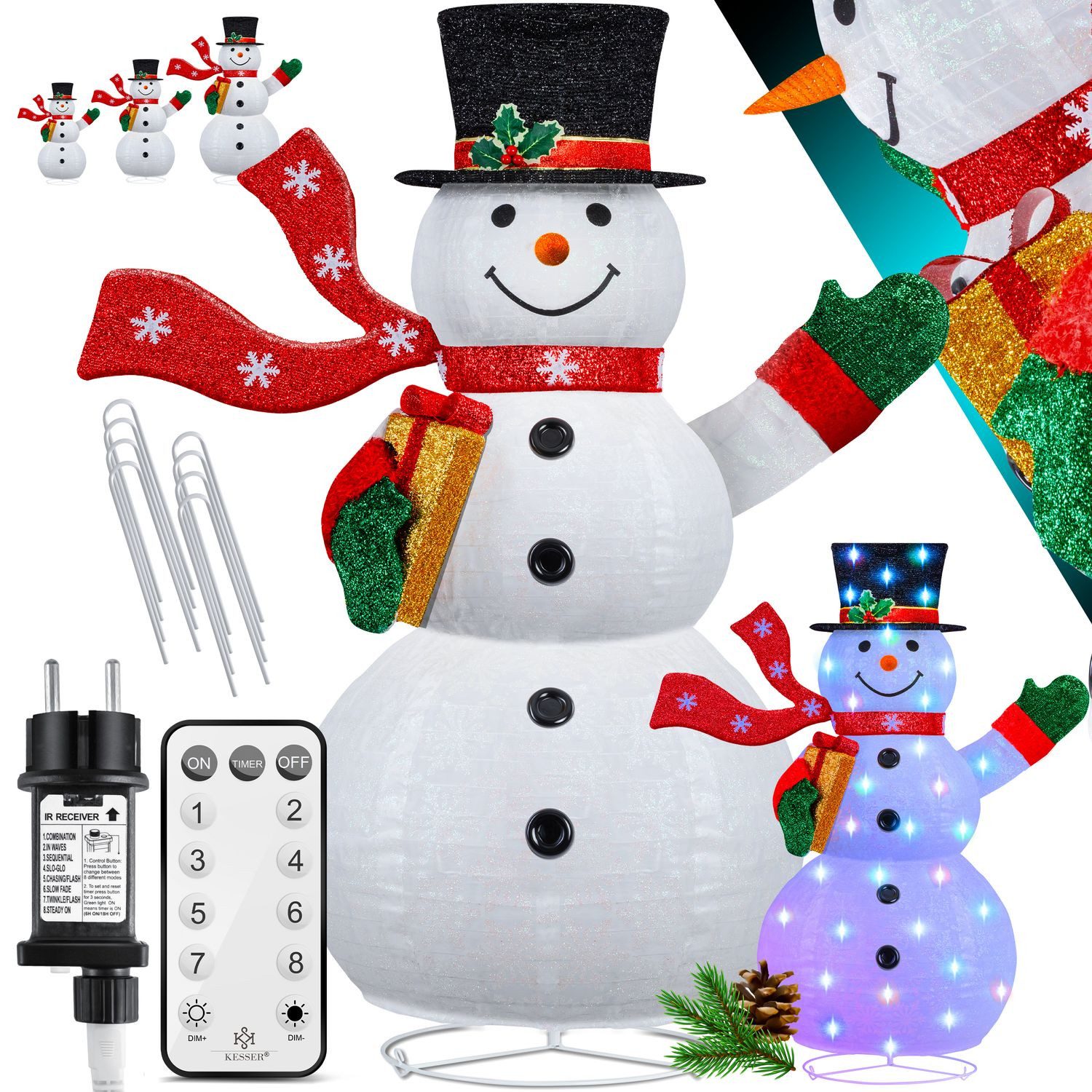 KESSER Weihnachtsfigur, LED Schneemann mit Fernbedienung günstig online kaufen