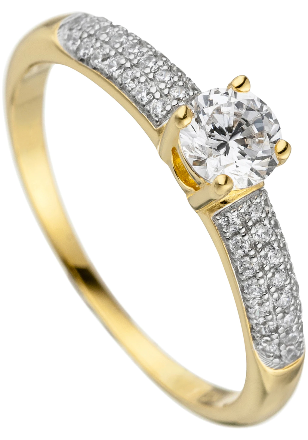 JOBO Fingerring "Ring mit Zirkonia", 925 Silber vergoldet günstig online kaufen