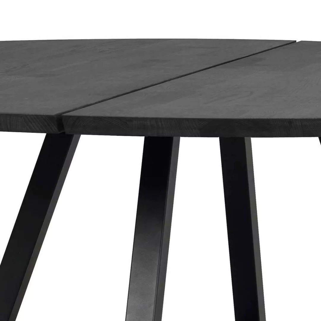 150 cm Durchmesser Tisch mit Massivholzplatte Metall Vierfußgestell günstig online kaufen
