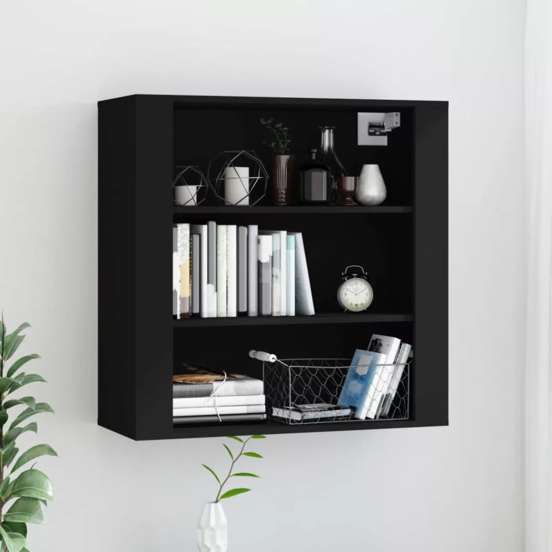 Vidaxl Wandschrank Schwarz 80x33x80 Cm Holzwerkstoff günstig online kaufen