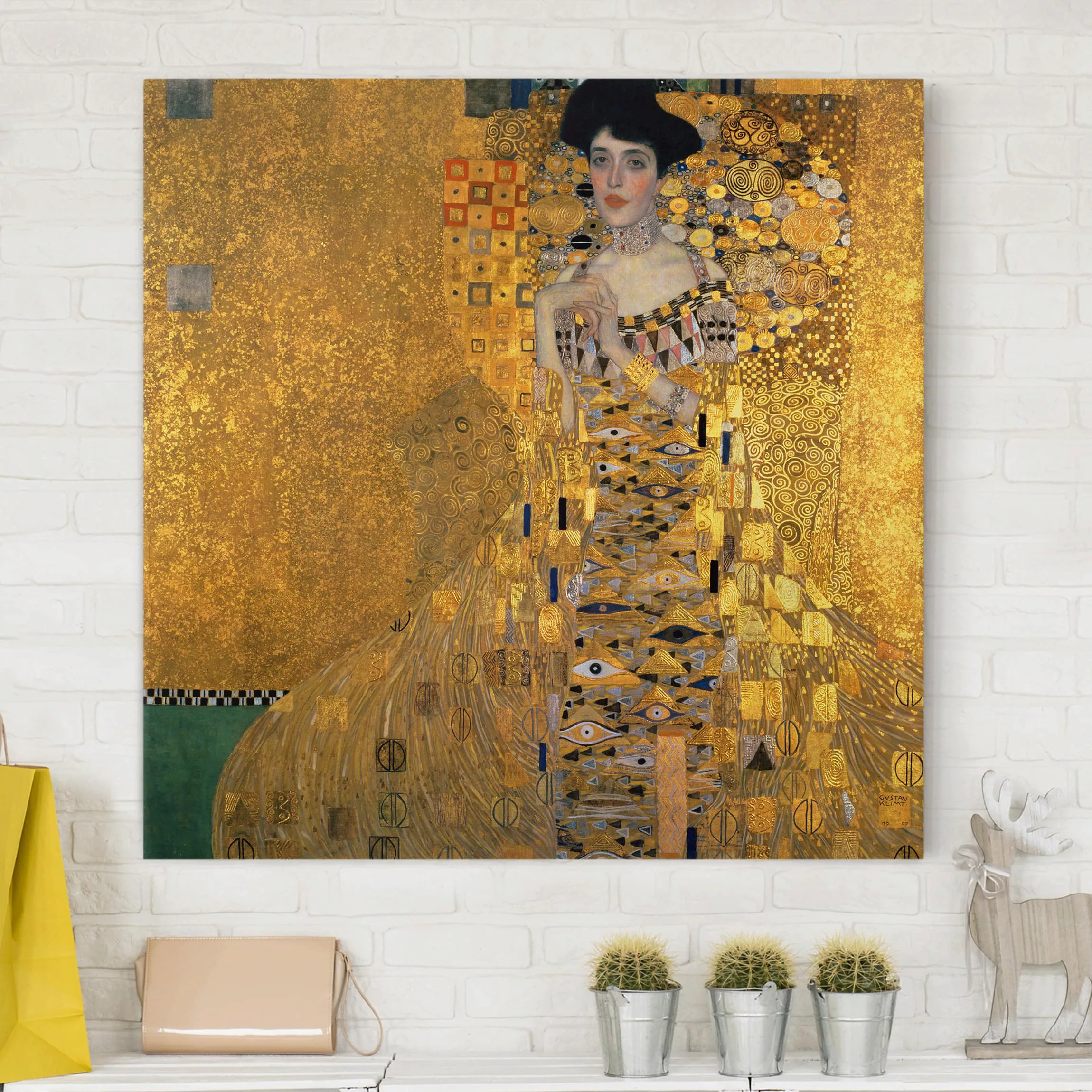Leinwandbild Kunstdruck - Quadrat Gustav Klimt - Adele Bloch-Bauer I günstig online kaufen