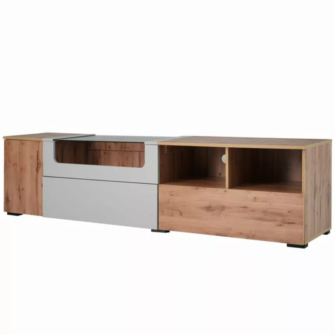 OKWISH TV-Schrank TV-Ständer,LED TV Lowboard, (Natürlicher Landhausstil) Mi günstig online kaufen