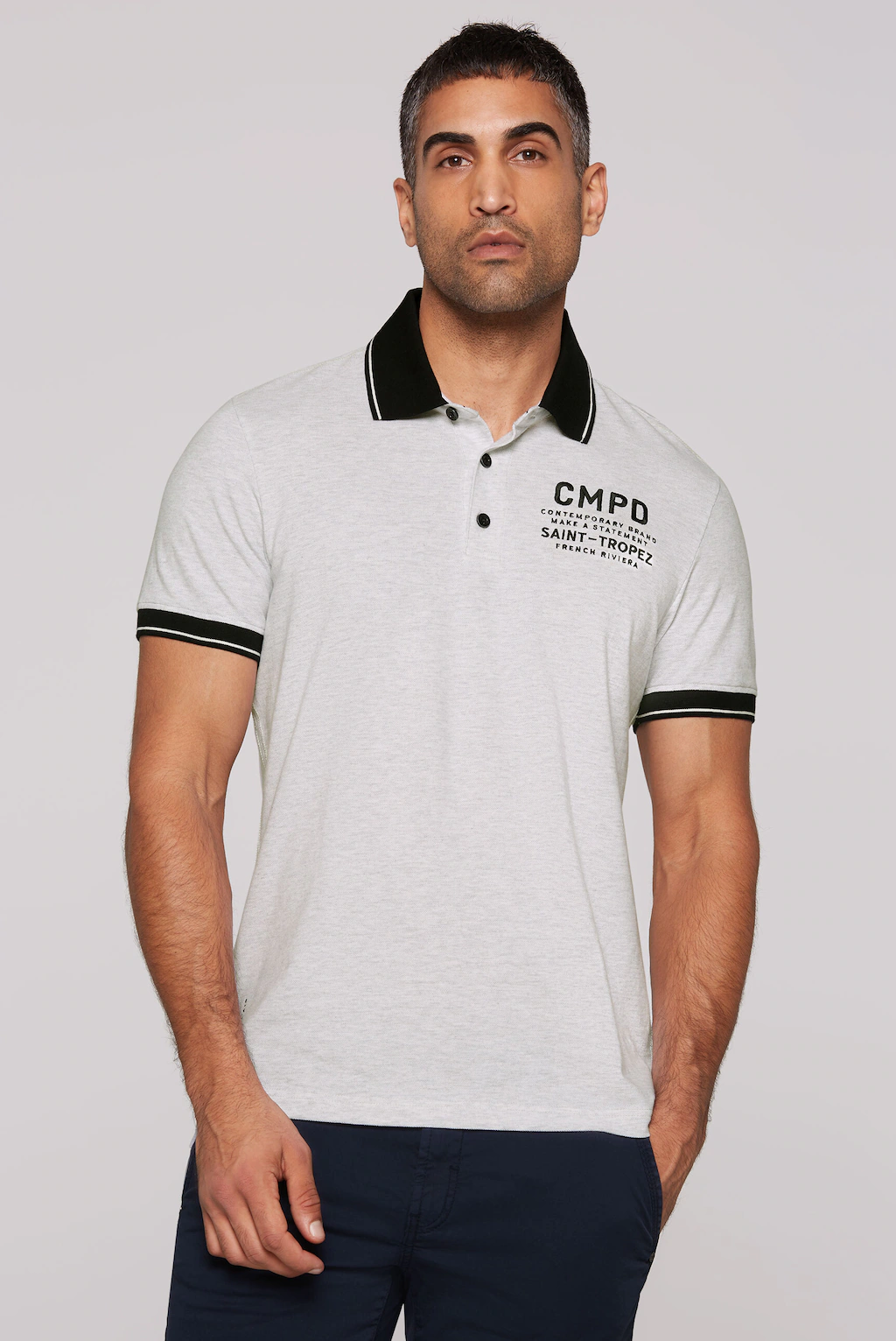 CMPD Poloshirt, mit Seitenschlitze und längerer Rückenpartie günstig online kaufen