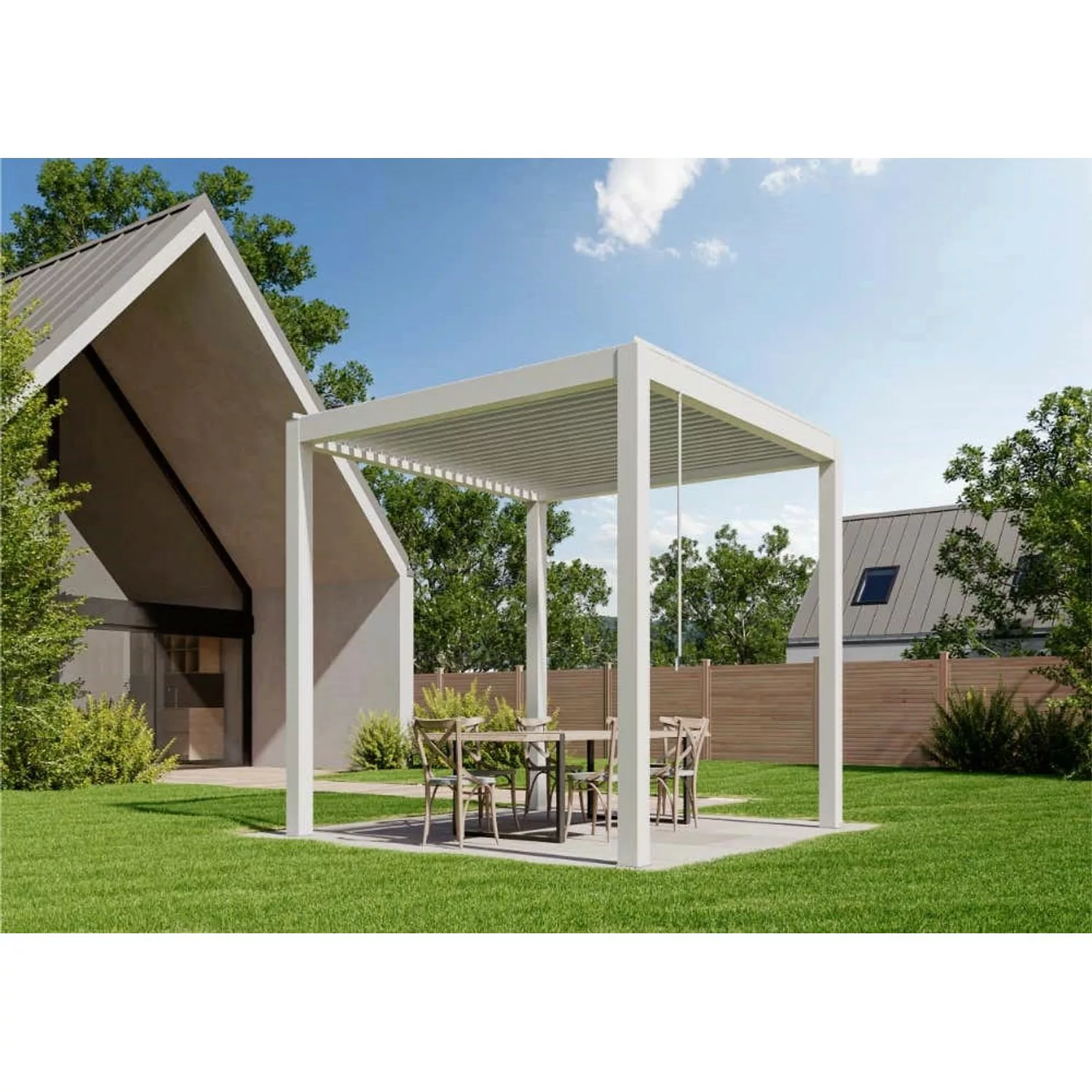 Huun Pergola Piano in Weiß 300 x 300 cm günstig online kaufen