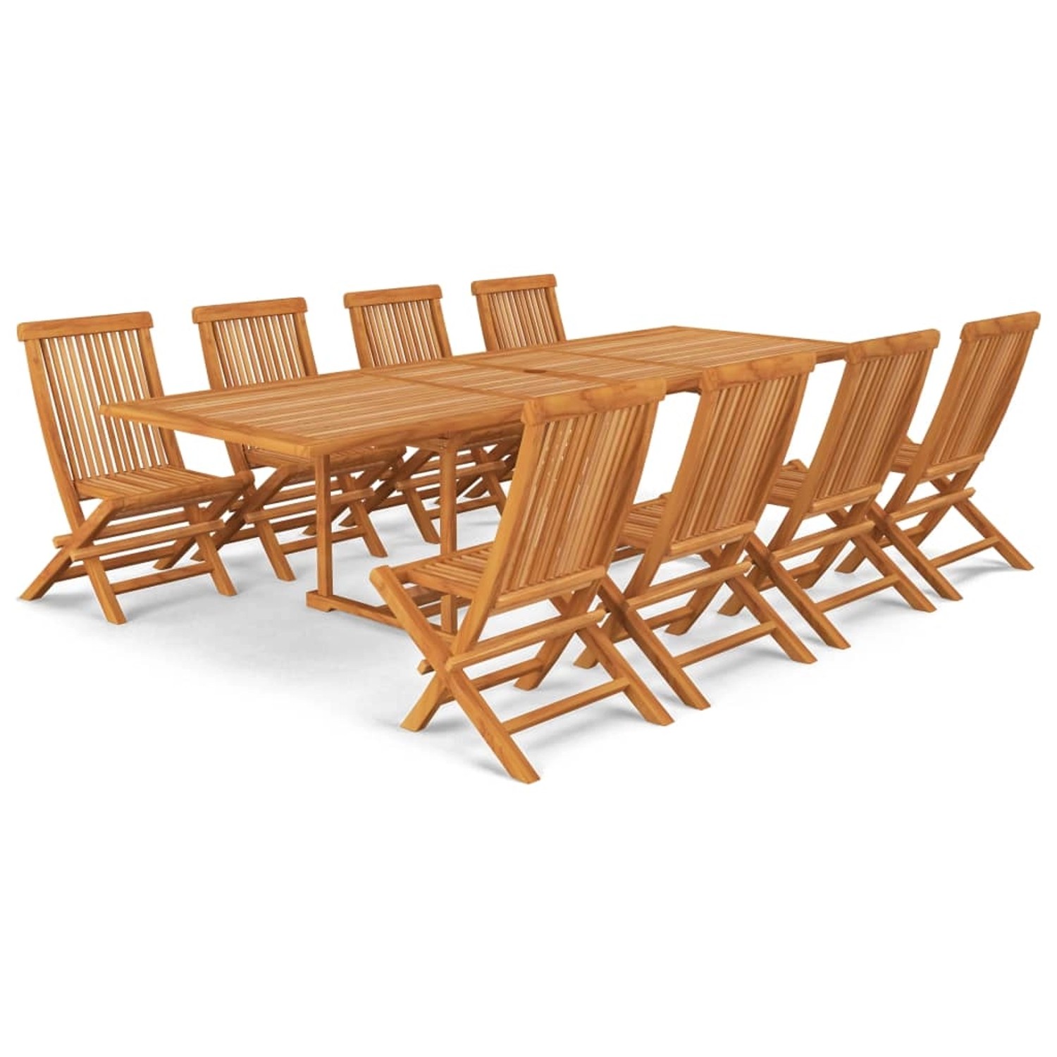 vidaXL 9-tlg Garten-Essgruppe Teak Massivholz Modell 1 günstig online kaufen