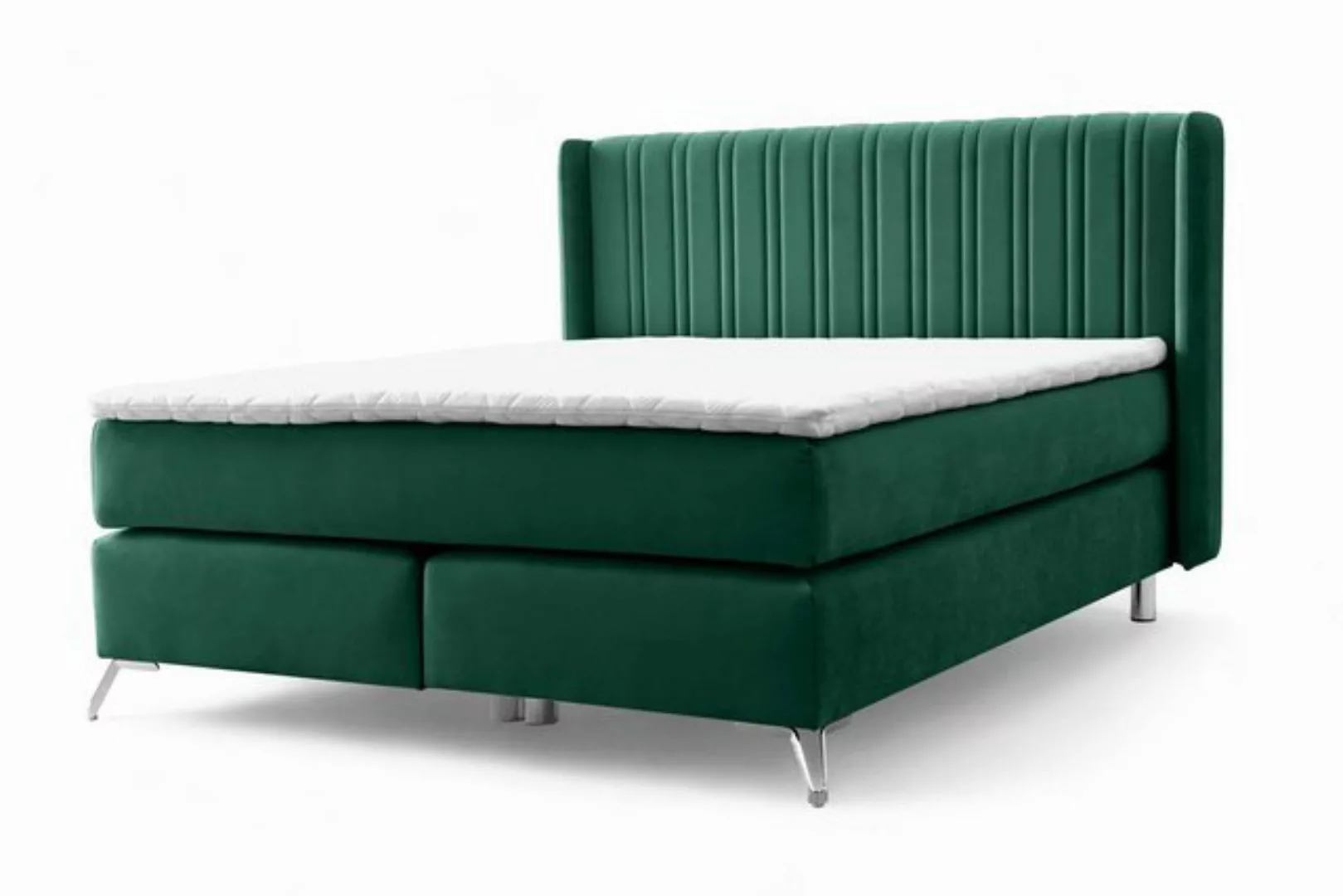 Furnix Boxspringbett Roselyn 140/160/180x200 mit Metallbeinen und Topper, T günstig online kaufen