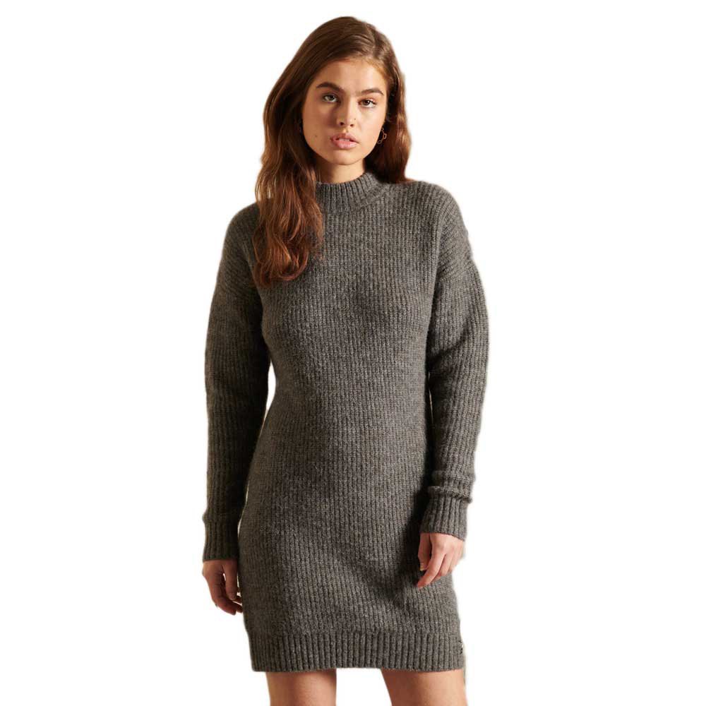 Superdry Alpaca Blend Knit Langarm Keid XS Grey Marl günstig online kaufen