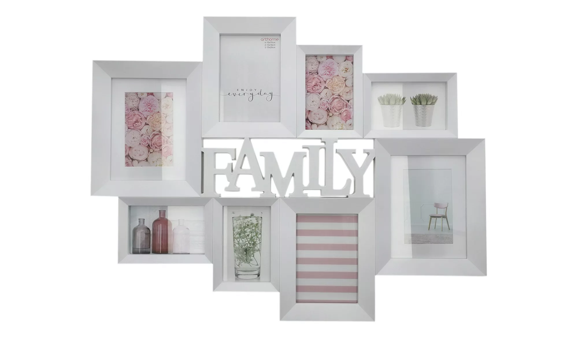 Bilderrahmen Collage  Family - weiß - Kunststoff - 56,9 cm - 2,5 cm - Scont günstig online kaufen