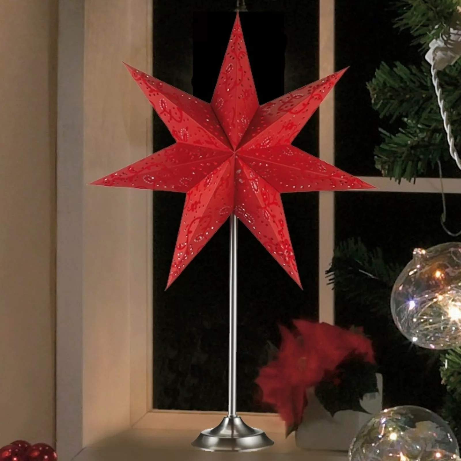 Tischleuchte Stern Aratorp in Rot, 45 x 64 cm günstig online kaufen