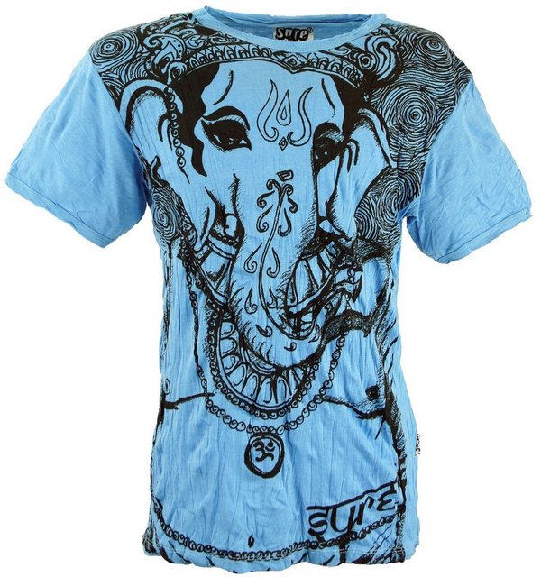 Guru-Shop T-Shirt Sure Herren T-Shirt Ganesh - hellblau Goa Style, Festival günstig online kaufen