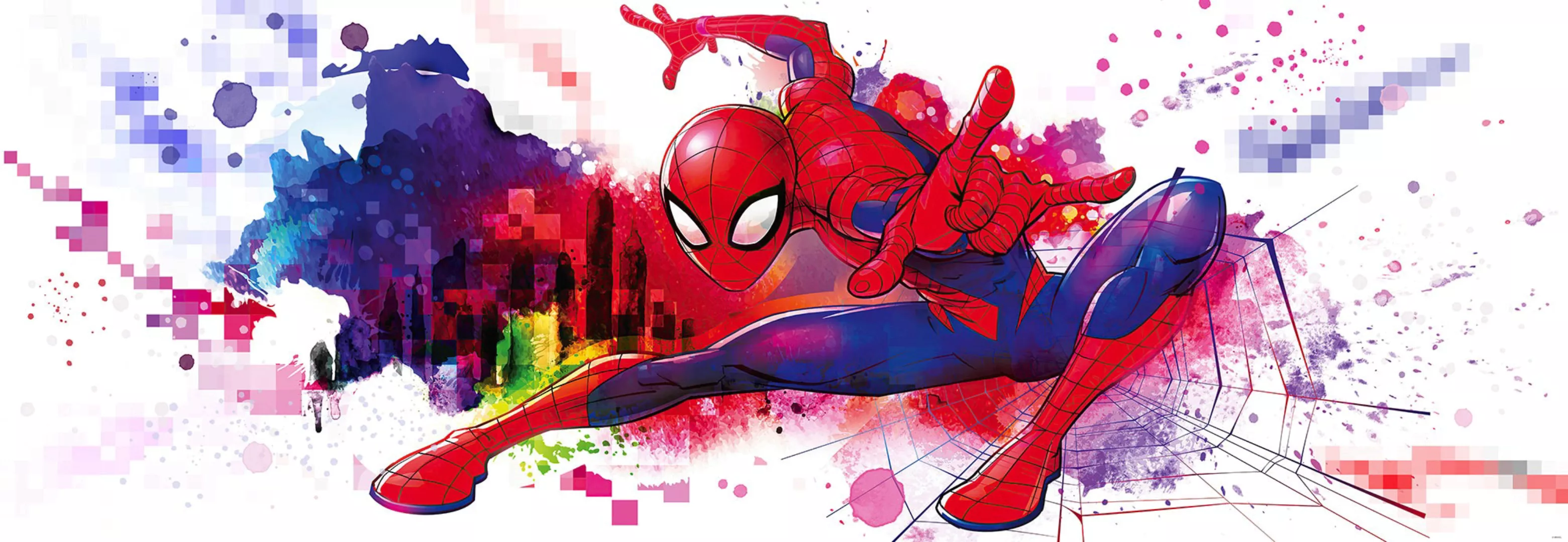 Komar Fototapete Spider-Man Graffiti Art 4-4123 multicolor B/H: ca. 368x127 günstig online kaufen