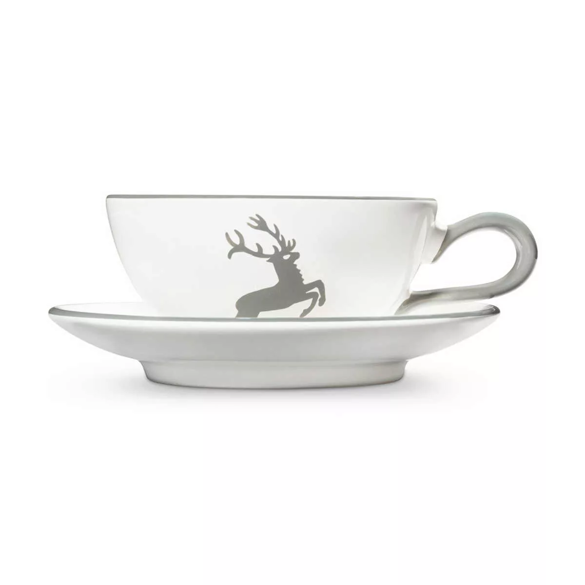 Gmundner Keramik Grauer Hirsch Tee-Obertasse glatt 0,17 L günstig online kaufen