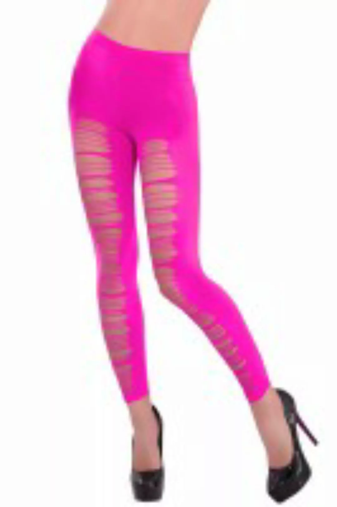 Leggings mit Schlitzen neonpink günstig online kaufen