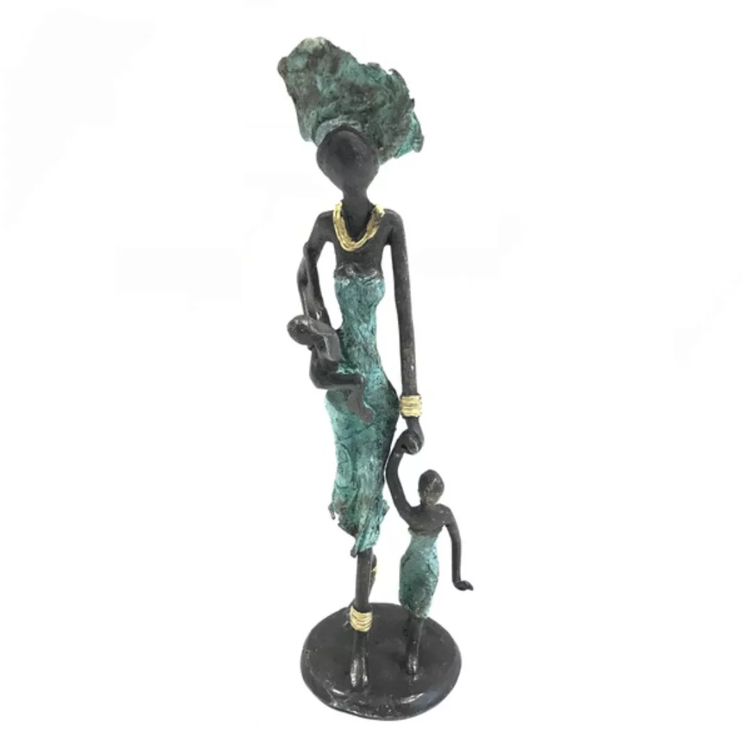 Bronze-skulptur "Frau Mit Kindern Ii" By Issouf | 25 Cm | Unikat | Versch. günstig online kaufen