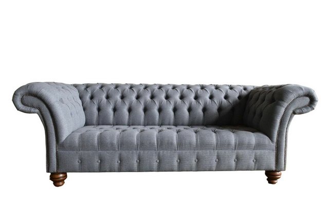 JVmoebel Chesterfield-Sofa Grau Chesterfield Couch Polster Sofa Klassischer günstig online kaufen