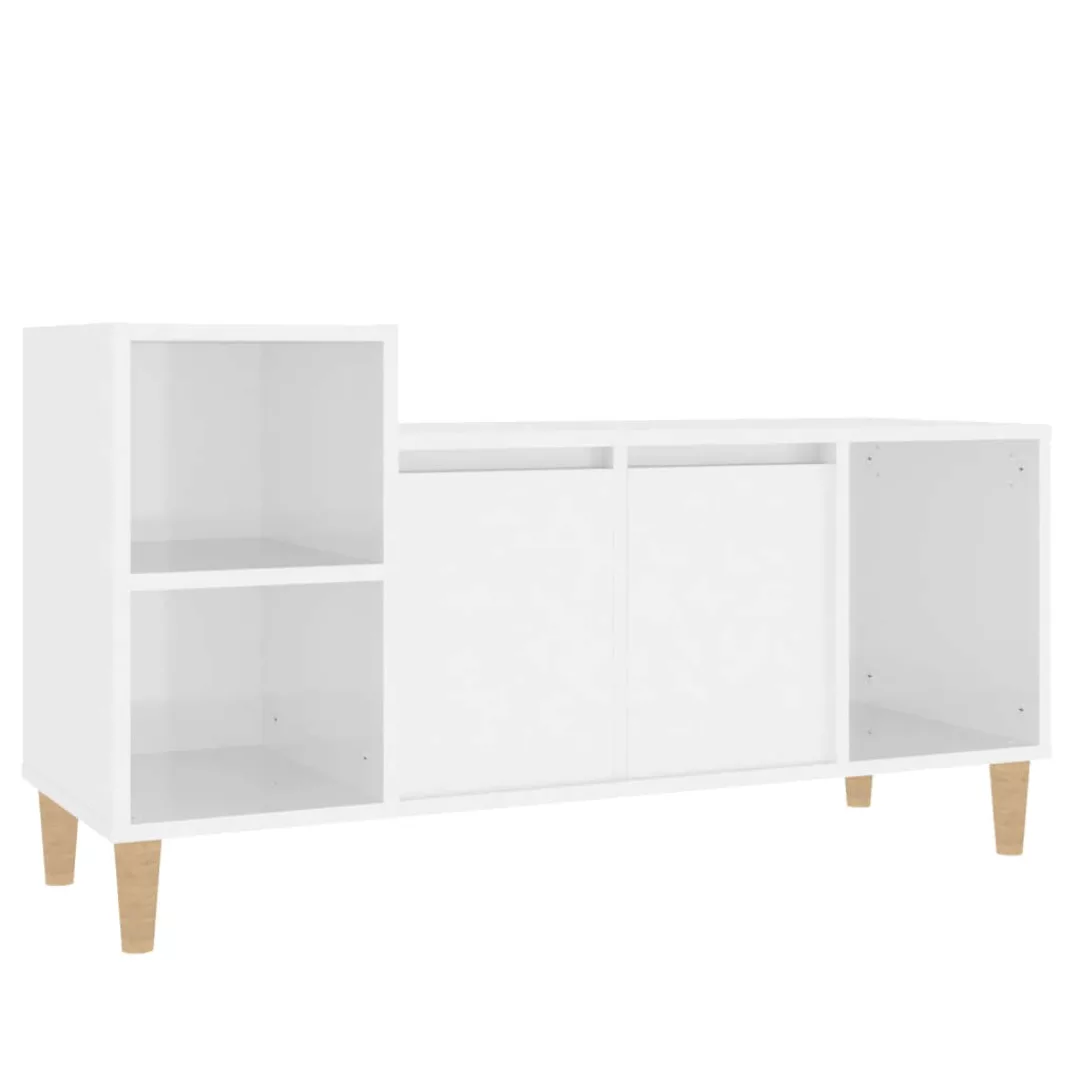 Vidaxl Tv-schrank Hochglanz-weiß 100x35x55 Cm Holzwerkstoff günstig online kaufen