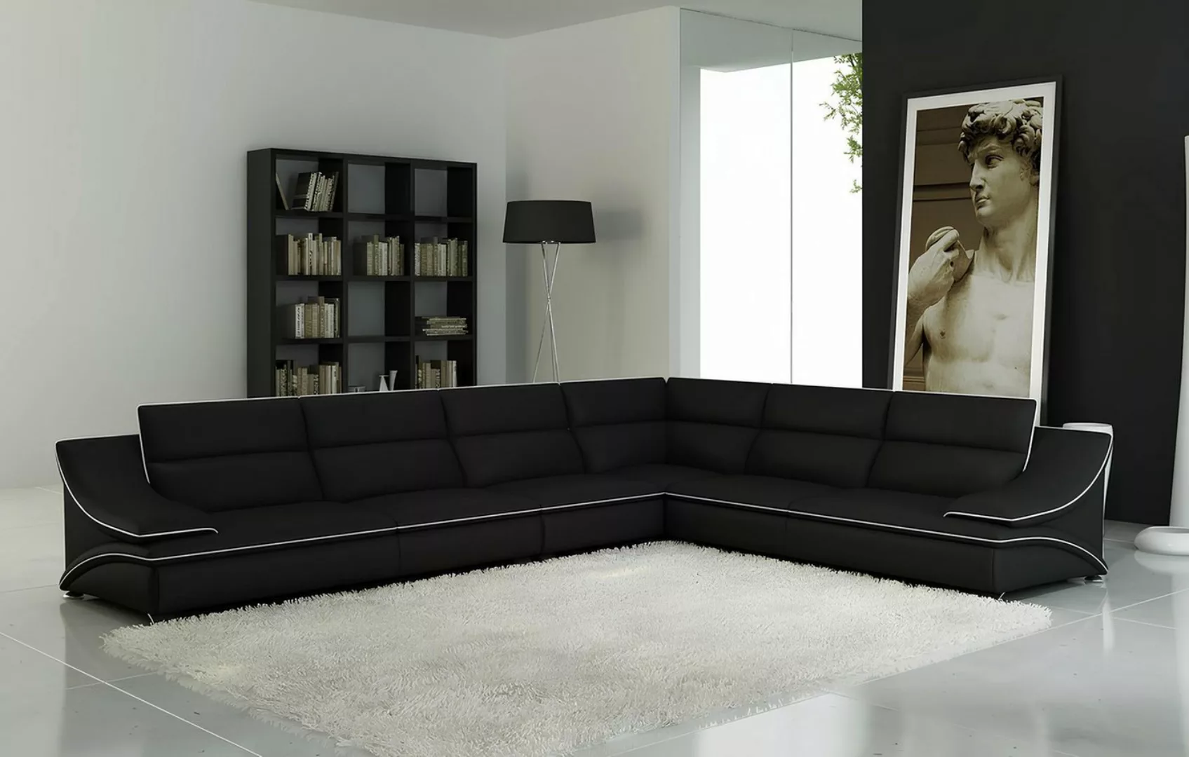 Xlmoebel Ecksofa Leder-Sitzmöbel Wohnzimmer-Sofa Ecklandschaft Eckcouch Eck günstig online kaufen