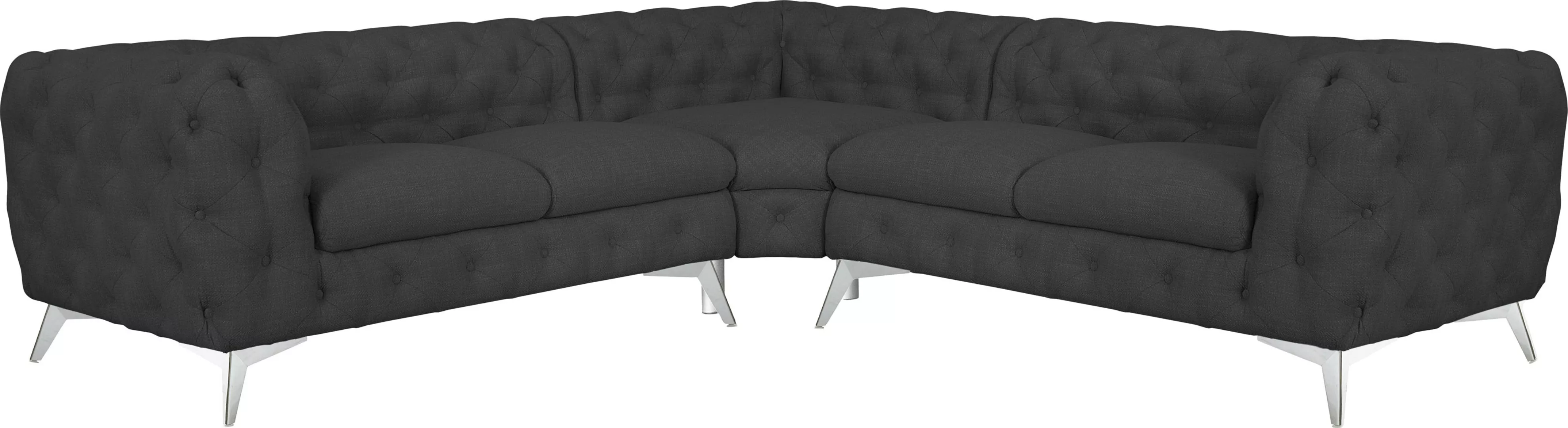 Leonique Chesterfield-Sofa "Ecksofa GLYNIS L-Form mit Wellenunterfederung, günstig online kaufen