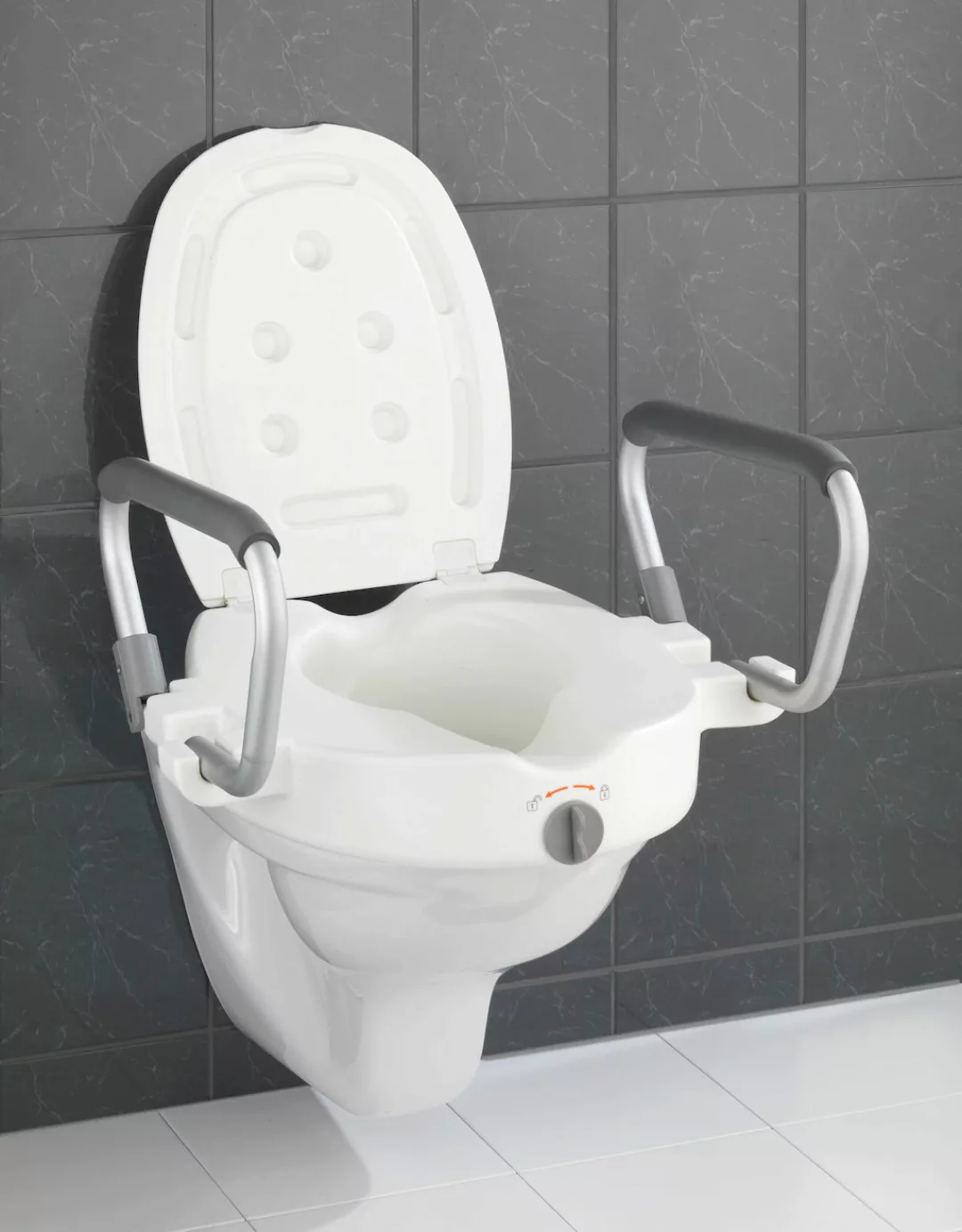 WENKO WC-Sitz "Secura", SItzerhöhung mit Stützgriffen günstig online kaufen