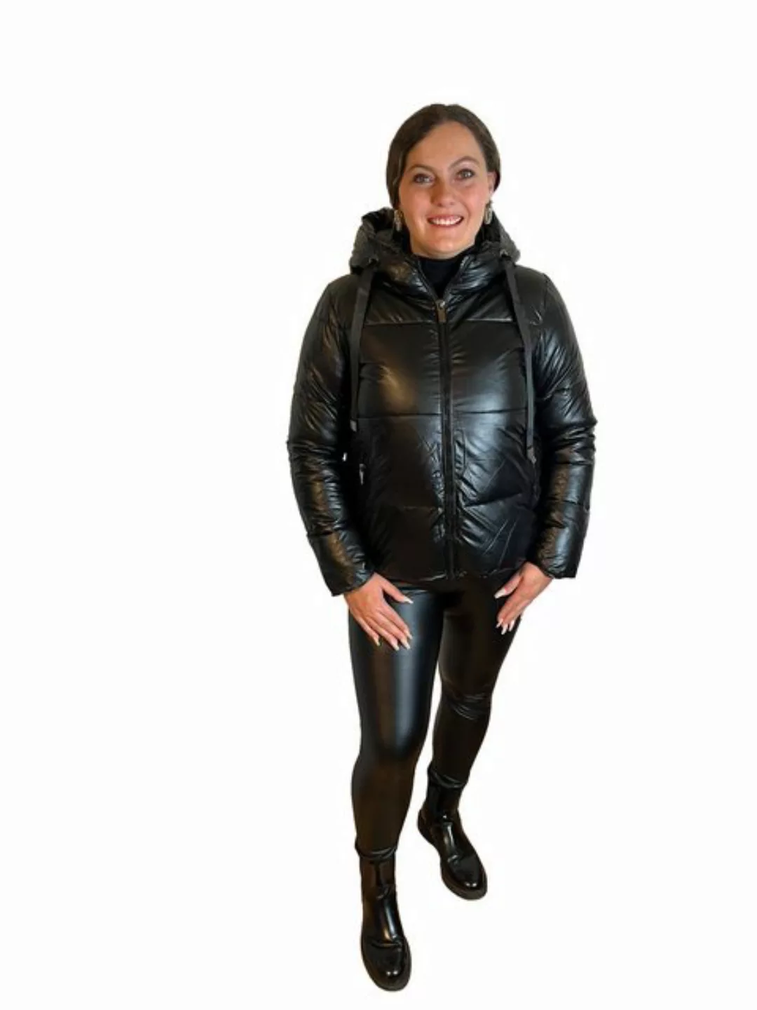 Lelü Fashion Winterjacke Kapuzenjacke glänzende Oberfläche günstig online kaufen