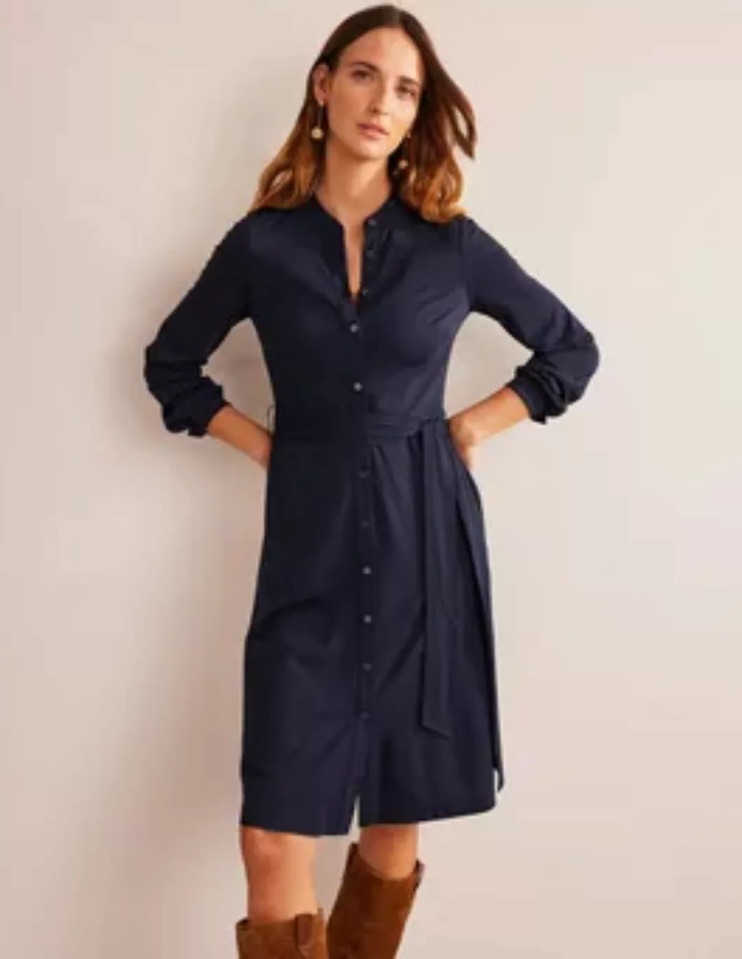 Julia Hemdblusenkleid aus Jersey Damen Boden, Marineblau günstig online kaufen
