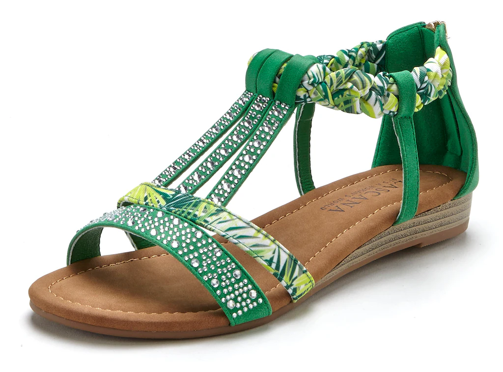 LASCANA Sandale "Sommerschuh, Sandalette,", mit Verzierung und kleinem Keil günstig online kaufen