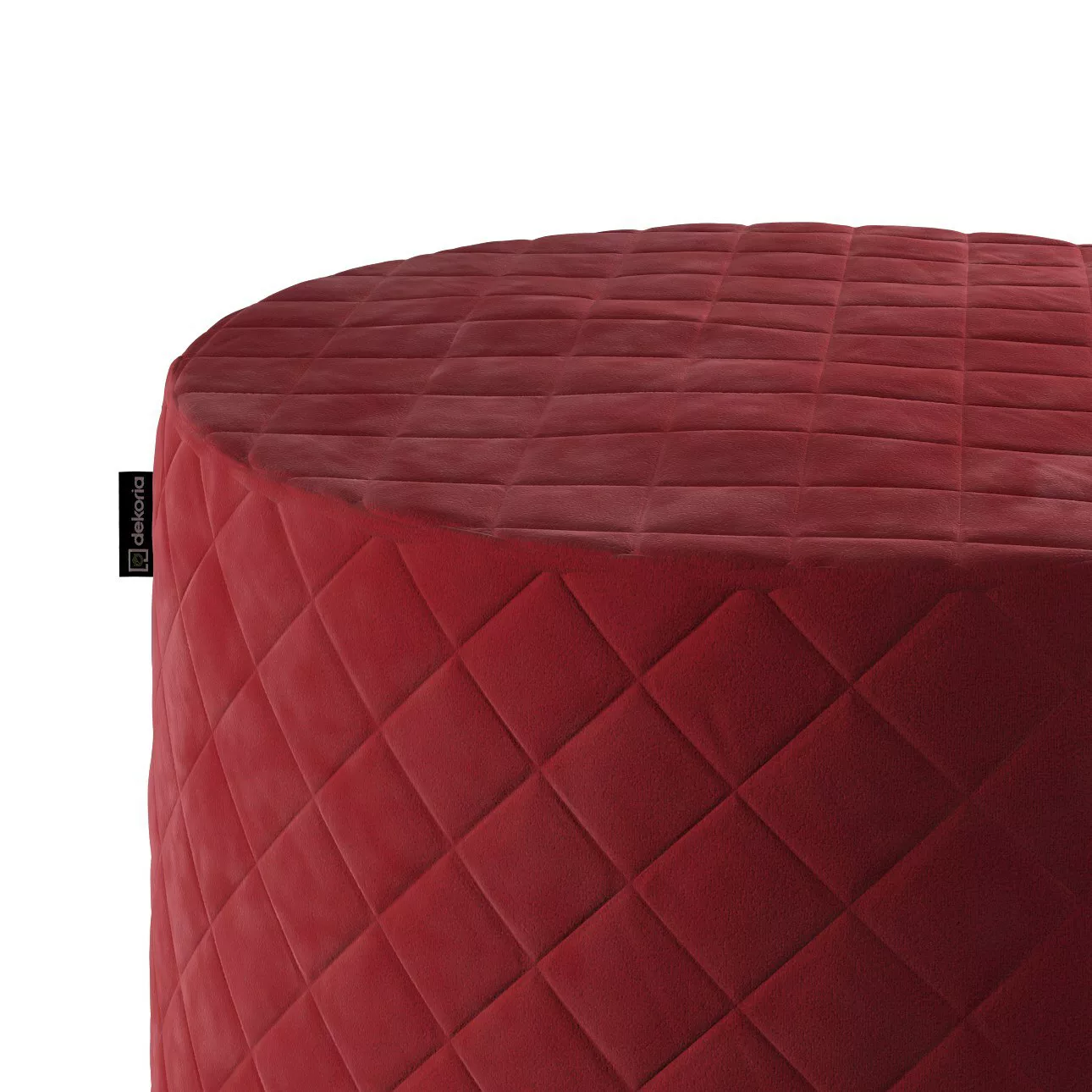Pouf Barrel gesteppt, rot, ø 40 x 40 cm, Velvet (704-15) günstig online kaufen