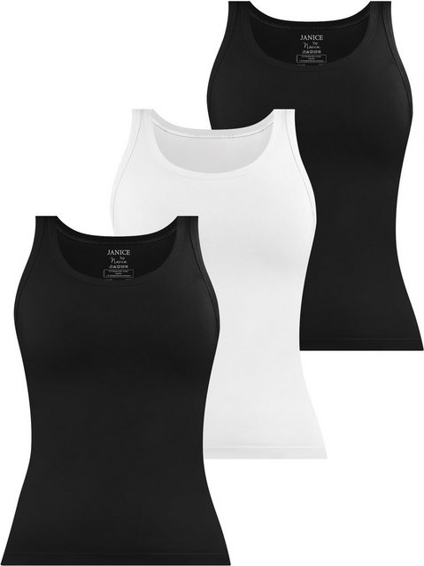 Janice Tanktop 3 x Damen Top Nazca Trägetop aus Baumwolle günstig online kaufen