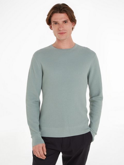 Calvin Klein Rundhalspullover WAFFLE STRUCTURE SWEATER mit Markenlabel günstig online kaufen