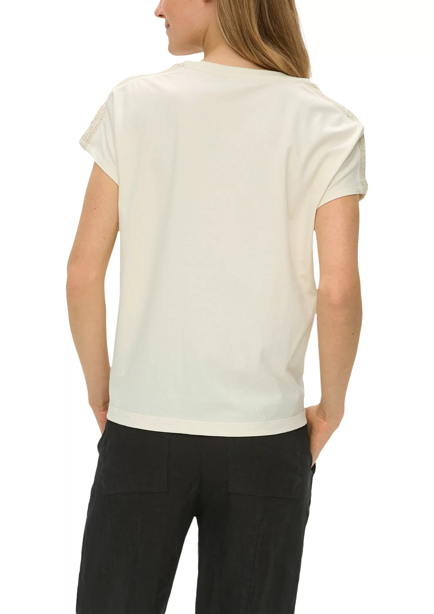 s.Oliver T-Shirt mit Häkelspitzen-Einsatz günstig online kaufen