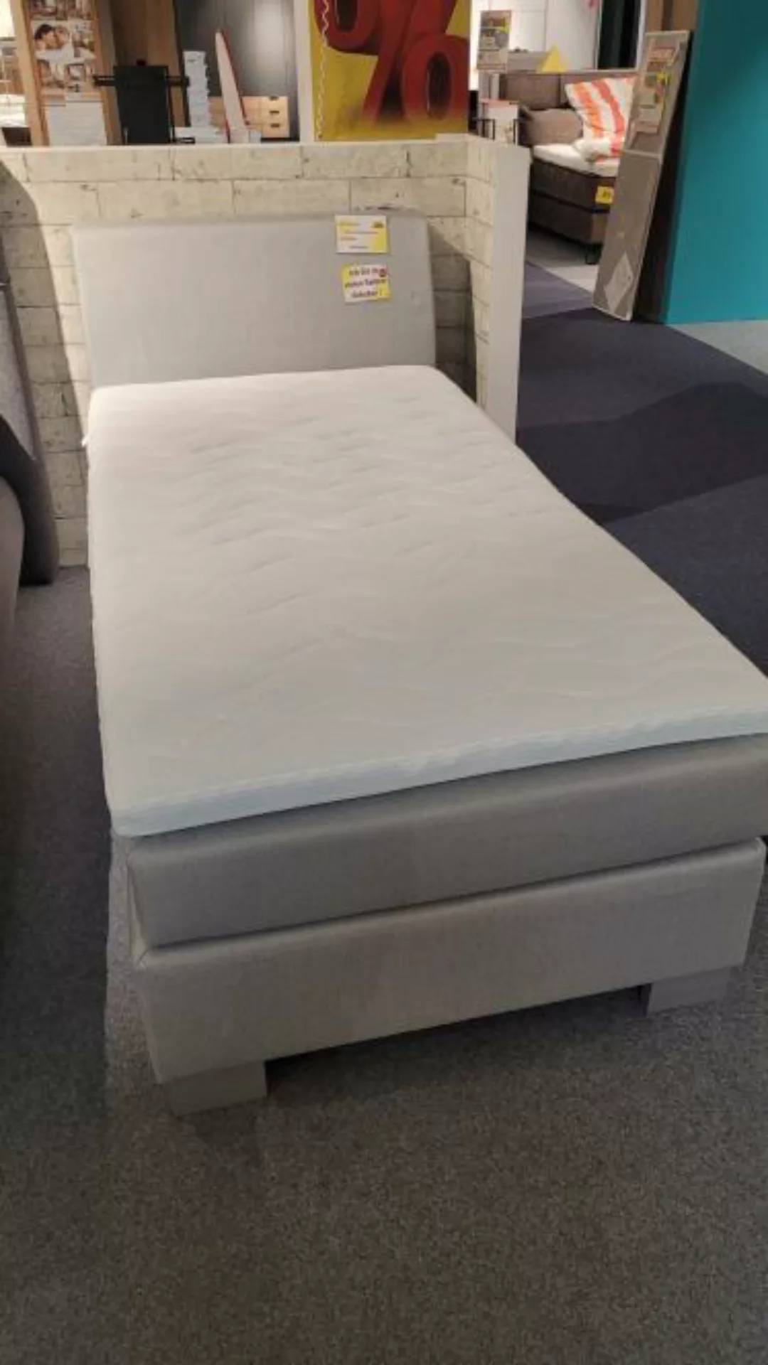 100x200 Boxspringbett inkl. Topper und 7-Zonen Taschenfederkernmatratze H4 günstig online kaufen