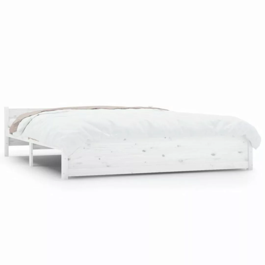 furnicato Bett Massivholzbett Weiß 200x200 cm günstig online kaufen