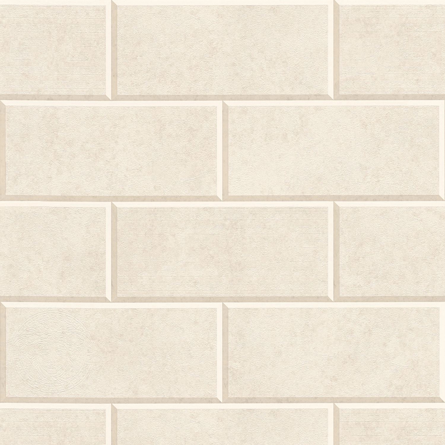 PROFHOME 343225-GU Stein Kacheln Tapete Uni Matt Beige Creme 7,035 m2 0,70 günstig online kaufen