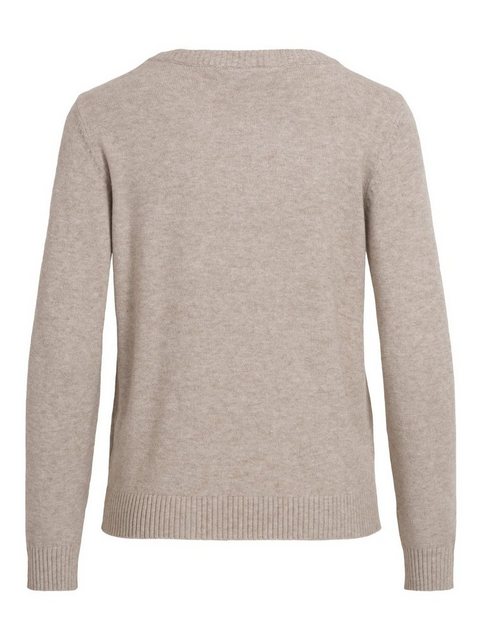 Vila Strickpullover Dünner Rundhals Strickpullover VIRIL 5641 in Beige günstig online kaufen