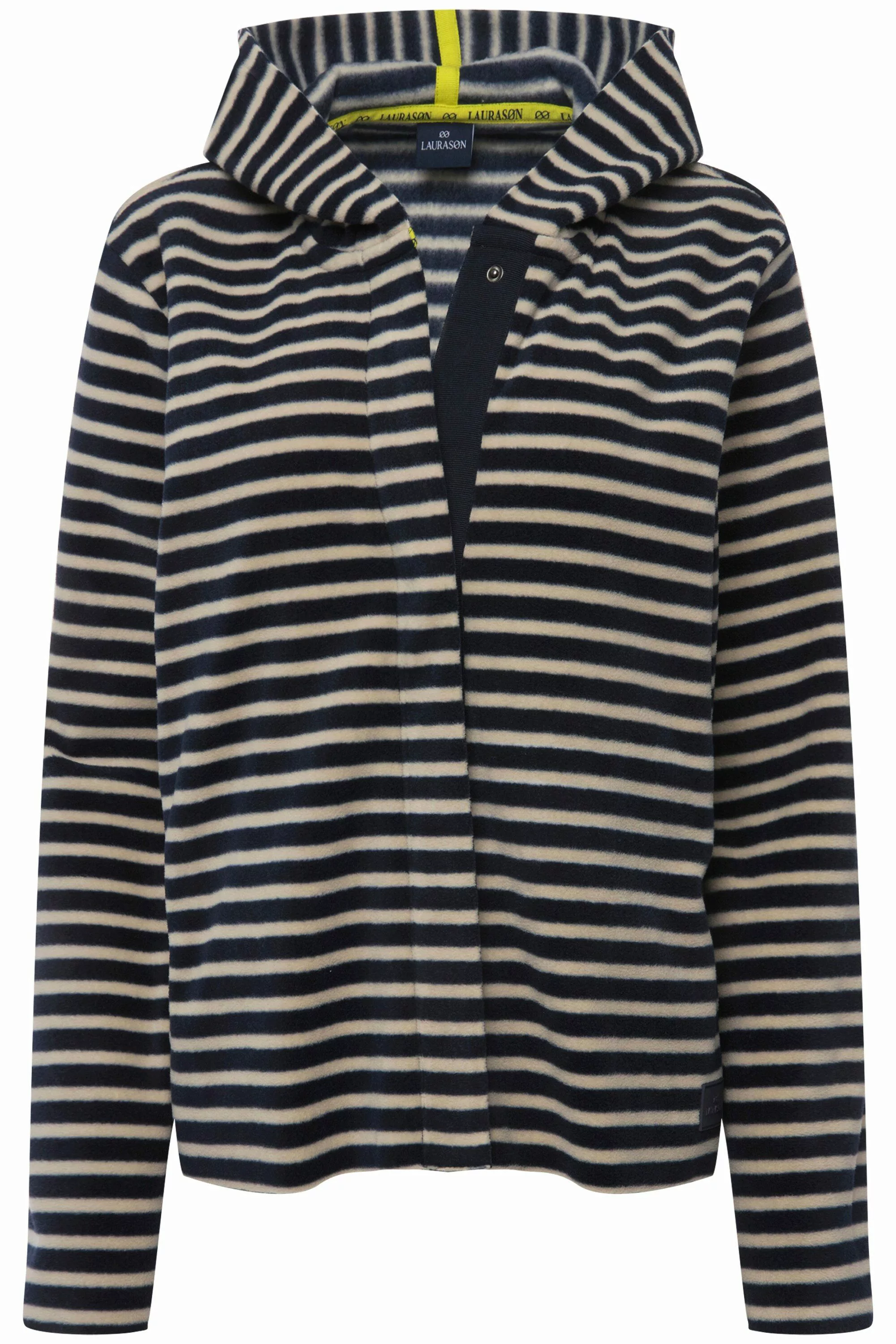 Laurasøn Sweatjacke Hoodiejacke geringelter Fleece Kapuze günstig online kaufen