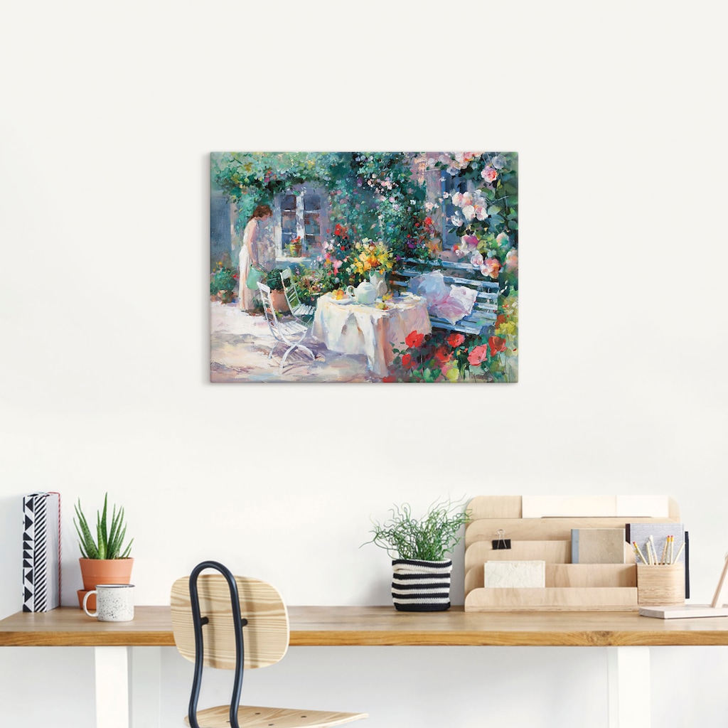 Artland Wandbild »Teezeit im Garten«, Garten, (1 St.), als Leinwandbild, Wa günstig online kaufen