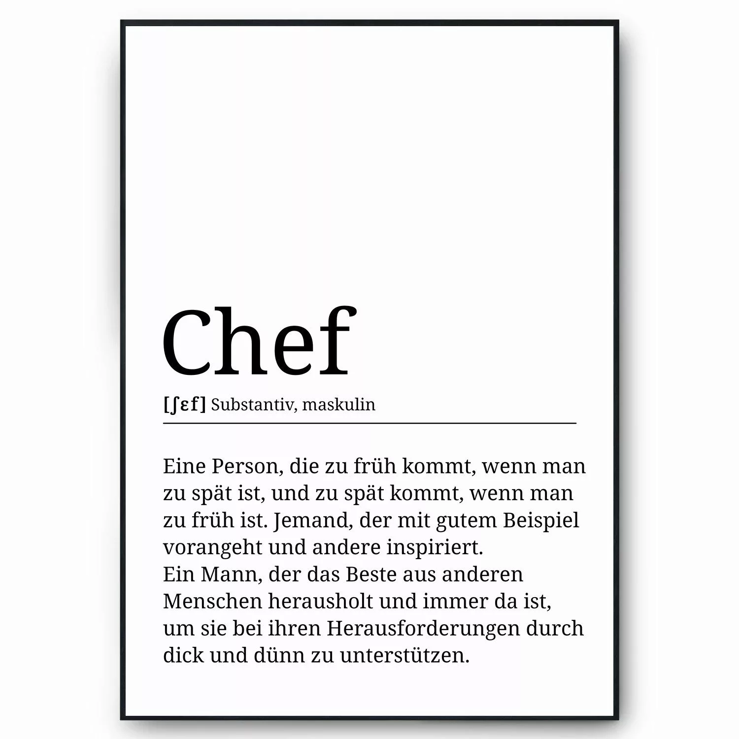 Tigerlino Poster Chef Definition Vorgesetzter Geschenk günstig online kaufen