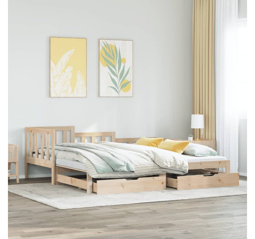 vidaXL Bett Tagesbett Ausziehbar mit Schubladen 90x190 cm Massivholz Kiefer günstig online kaufen