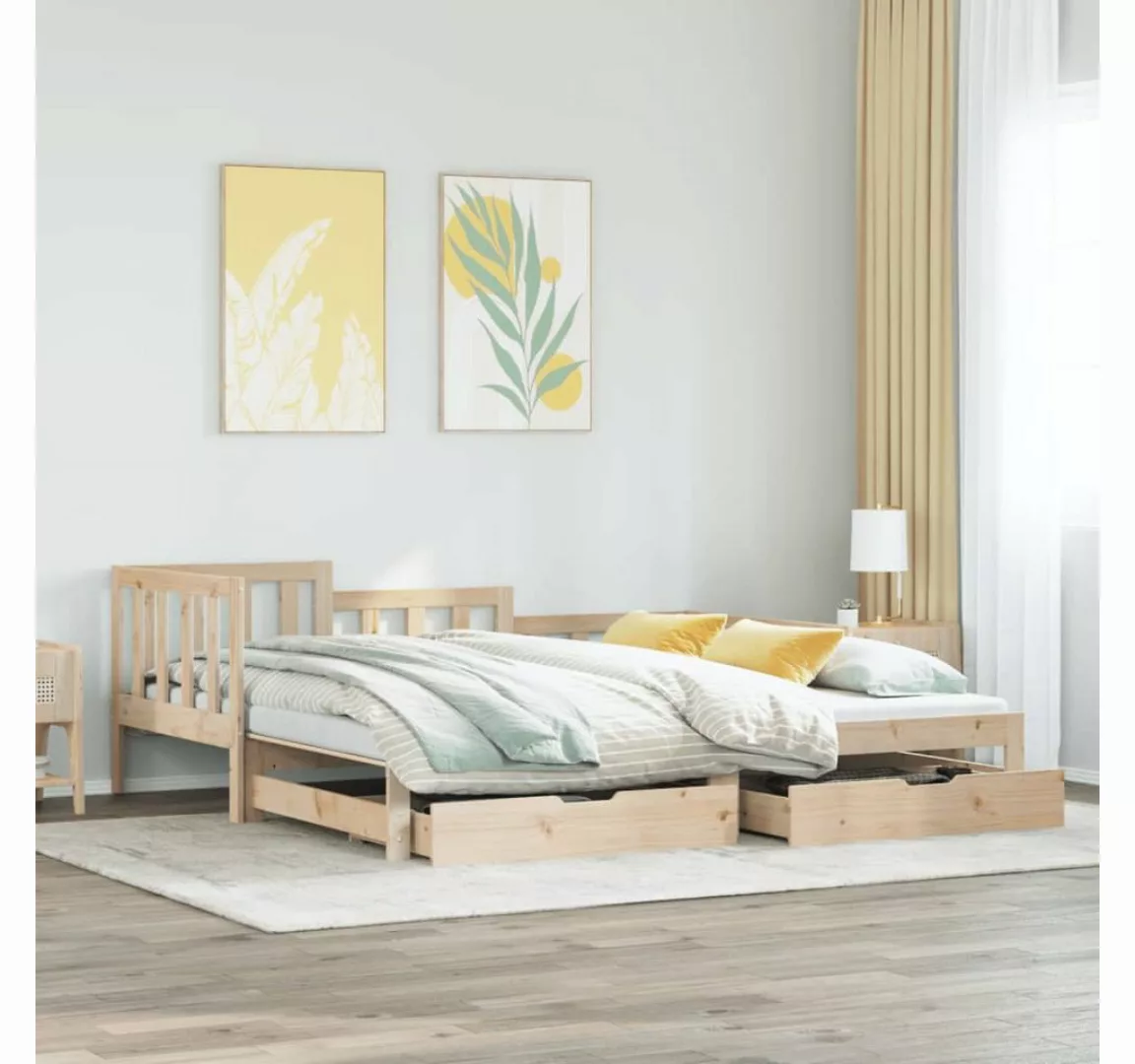 vidaXL Bett Tagesbett Ausziehbar mit Schubladen ohne Matratze 90x190 cm günstig online kaufen