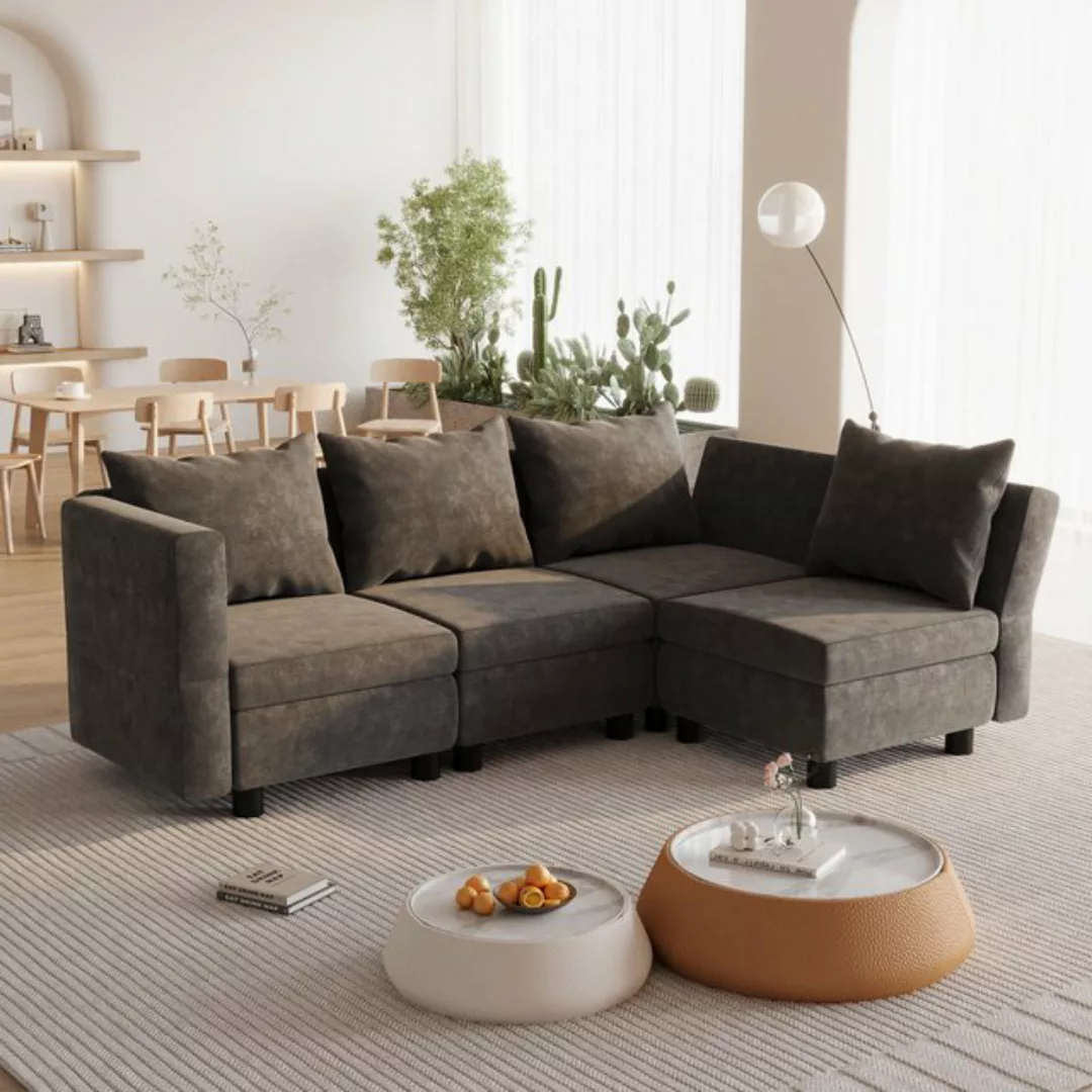 HOMALL Ecksofa Convertible Sectional Sofa mit Stauraumbettkasten und Polste günstig online kaufen